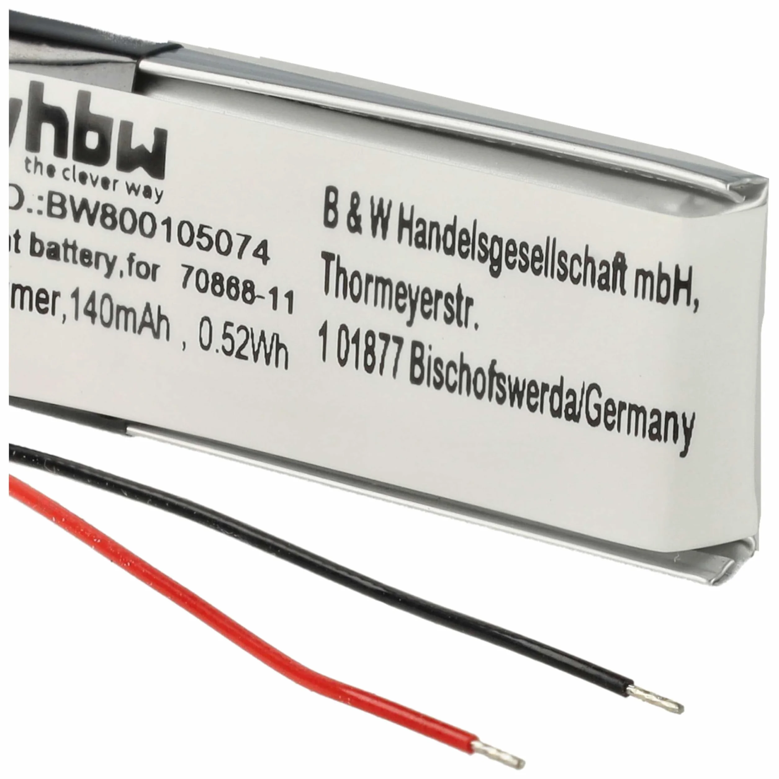 vhbw 2 x akumulator zamienny do Jabra AHB371030PA, 73366-01, 70868-1 do bezprzewodowych słuchawek (140 mAh, 3,7 V, litowo-polimerowy)