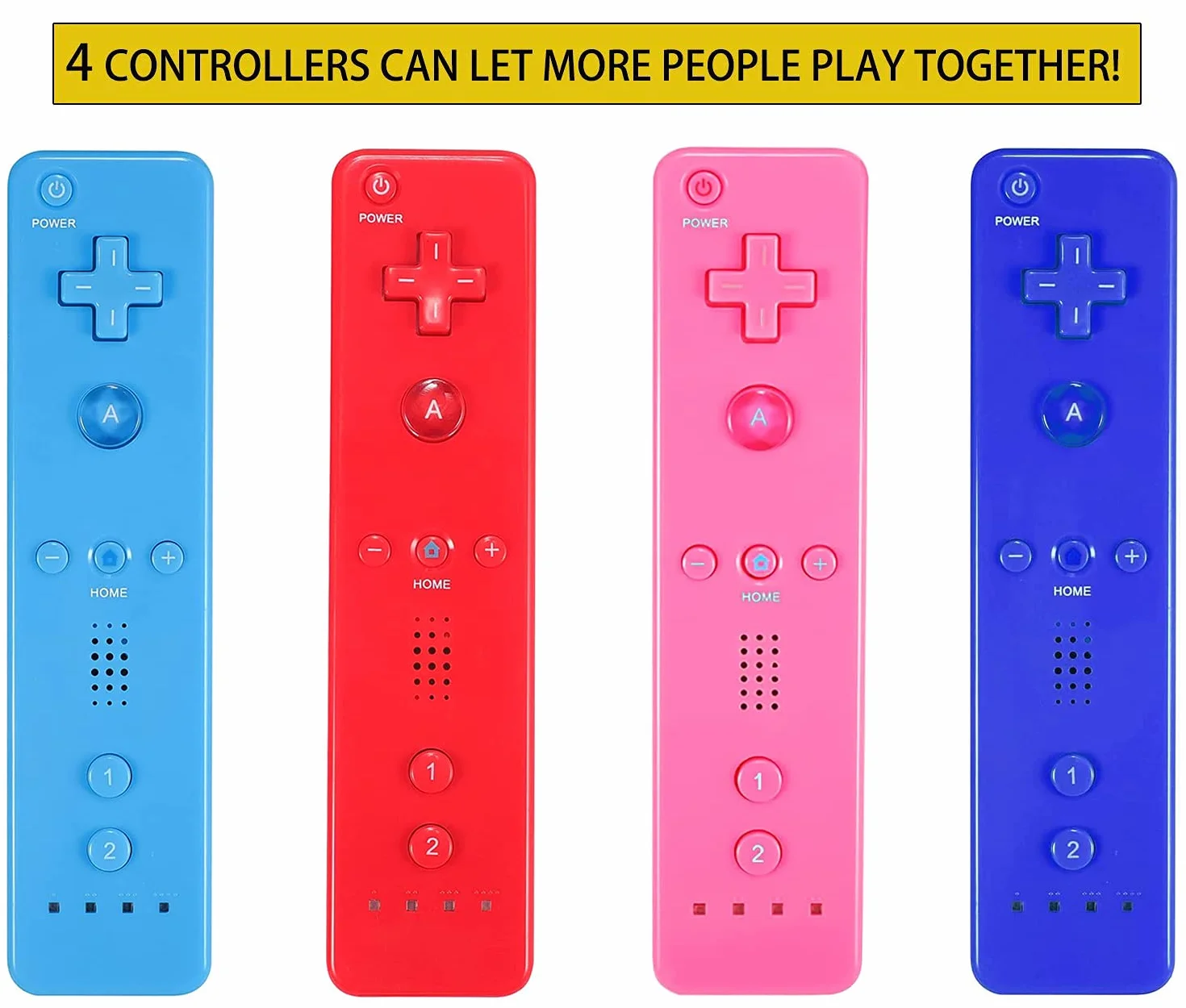 PGYFDAL Zestaw 2 klasycznych kontrolerów bezprzewodowych kompatybilnych z konsolą Wii U, gamepad z miękkim silikonowym rękawem i paskiem na nadgarstek (czerwony + niebieski + różowy + ciemnoniebieski)