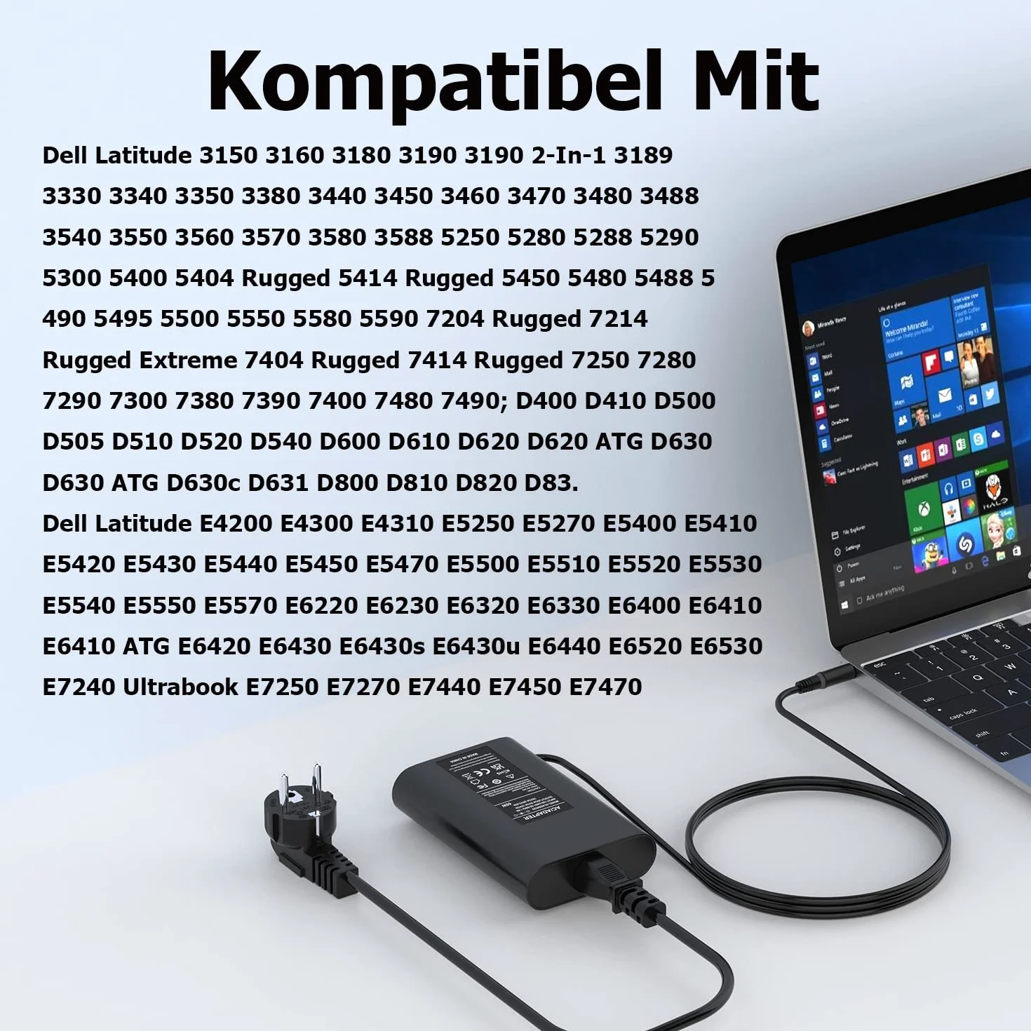 Zasilacz 65W Kompatybilny z Dell Latitude 7490 7480 7280 Ładowarka Adapter