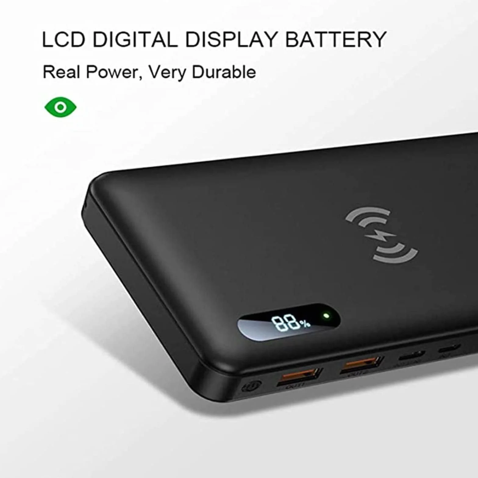 Bezprzewodowy Power Bank 30000Mah PD 15W Ładowarka przenośna QC3.0/QC4.0/SCP Szybkie ładowanie z 2 wejściami i 3 wyjściami (Qi i USB C) Zewnętrzna bateria do telefonów, tabletów