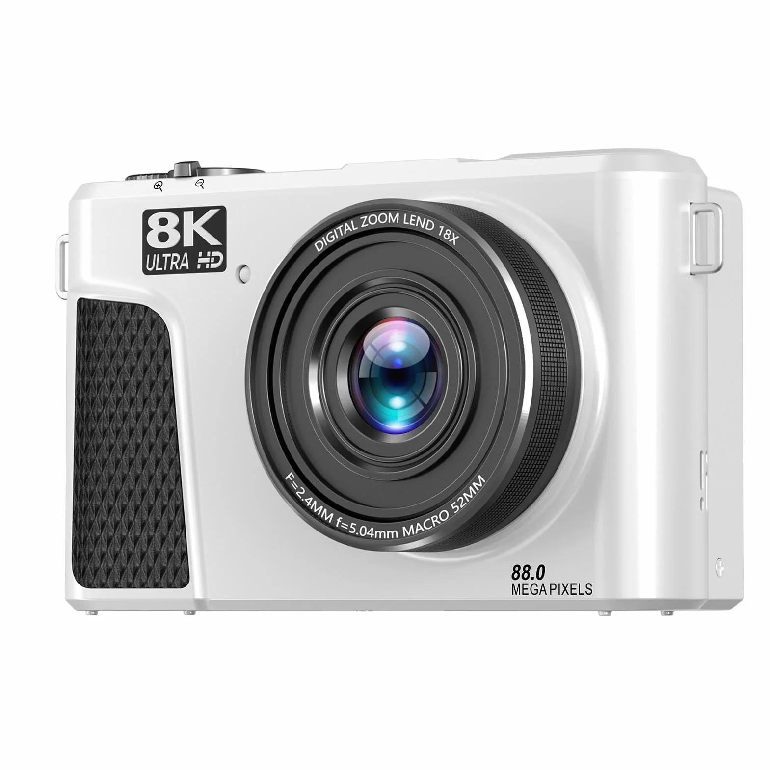 Goshyda Aparat Cyfrowy 8K, Aparat UHD 88MP z kontrolą Wi -Fi, 18 -krotny Aparat Zoomu do Vlogowania z Ekranem 3 Cali 180 °, Autofokus do Wideo na żywo (WHITE)