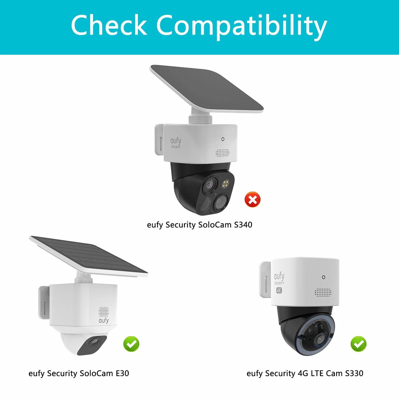 HOLACA Uchwyt rynny deszczowej kompatybilny z eufy Security SoloCam E30/E42 i eufy Security 4G LTE Cam S330, osłoną kamery i uchwytem rynny deszczowej