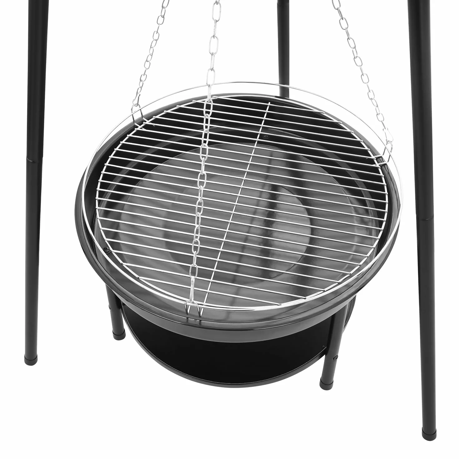 Duży grill ogniskowy palenisko trójnóg wiszący 2w1