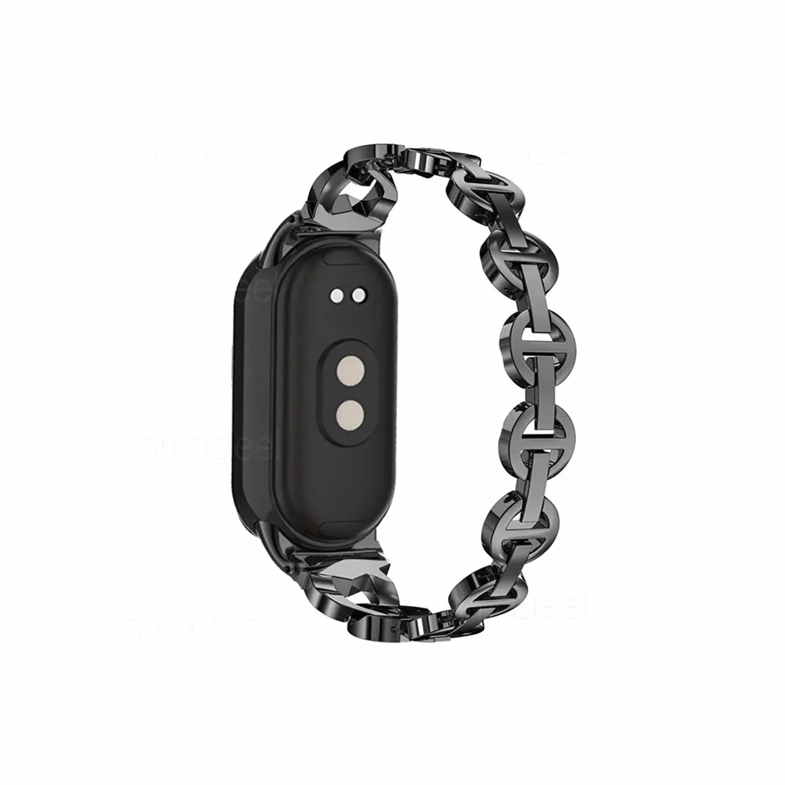 Metal Diamond Strap Fit For Mi Band 8 Watch Band Fit For Xiaomi Mi Band 8 NFC Smartband Accessories Wristband Fit For Miband 8 Bracelets (Material : Black, Size : For Mi Band 8 NFC)