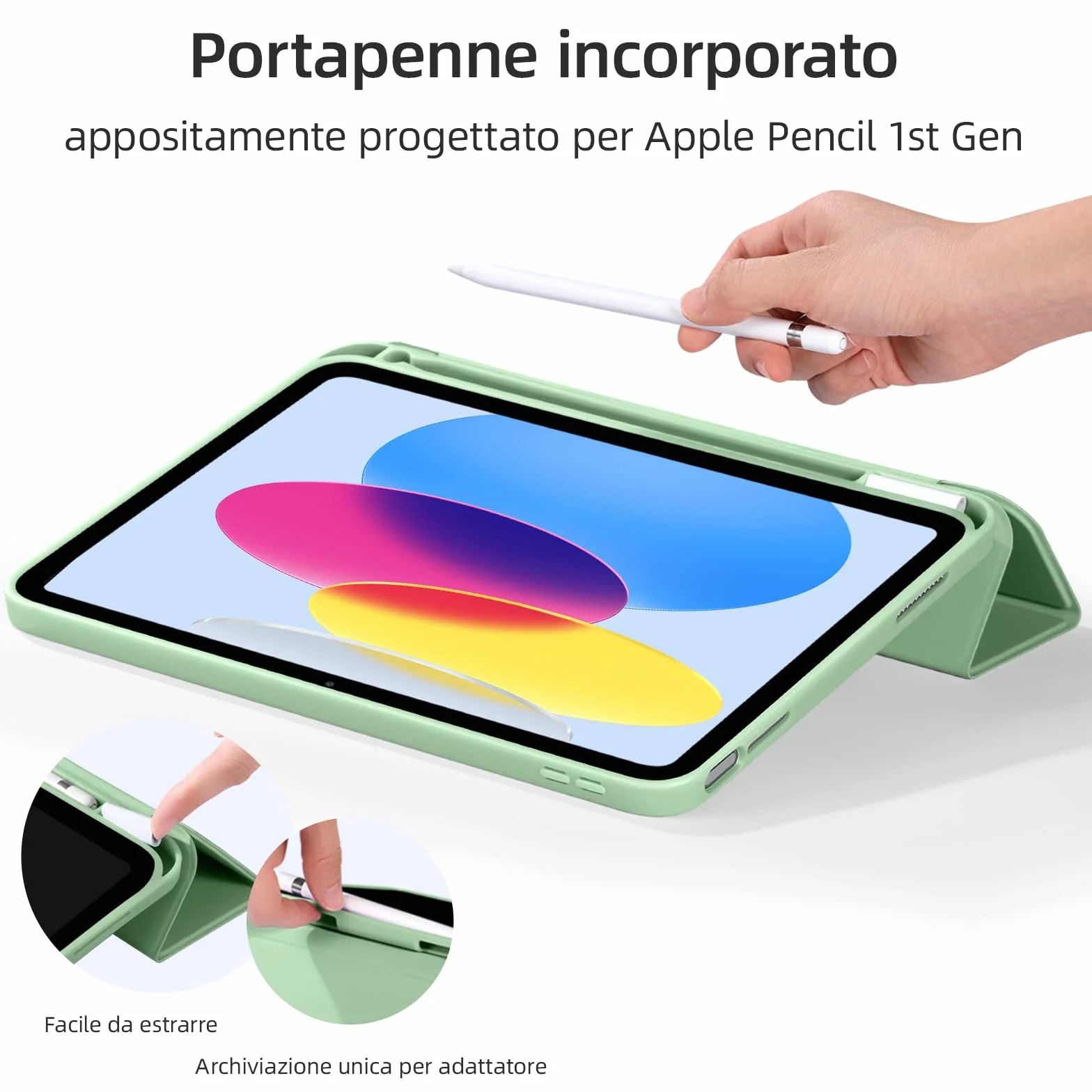 Etui kompatybilne z iPad A16 11/10 generacji 2025/2022 10,9/11 cali, TPU, odporna na wstrząsy, uchwyt na rysik, automatyczne włączanie