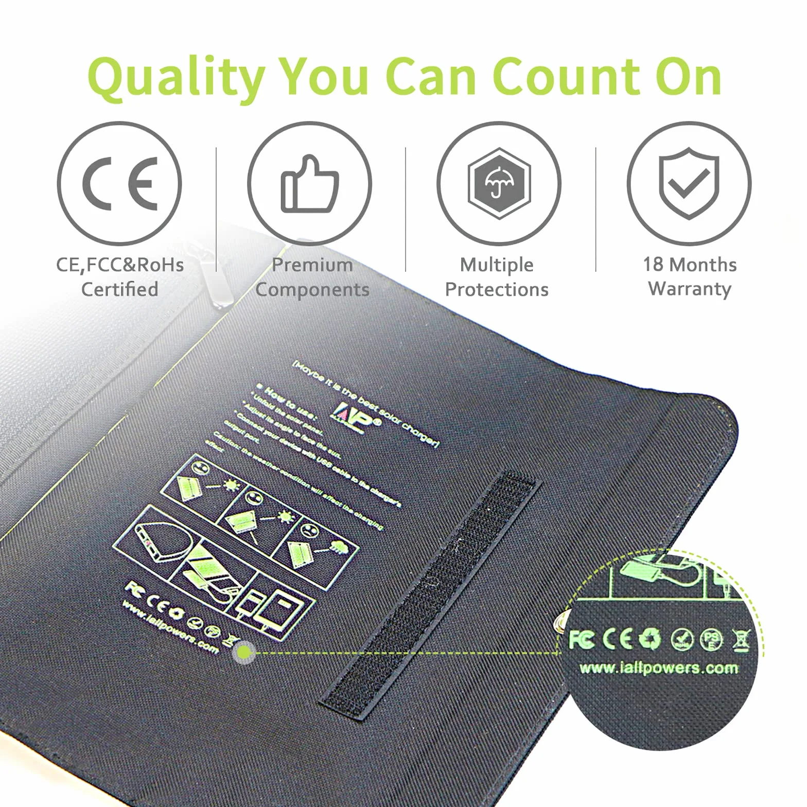 ALLPOWERS Panel słoneczny 5 V, 21 W, przenośna ładowarka solarna, 3 wyjścia USB i 2 wejścia USB, wodoszczelny, składany panel słoneczny, ładowarka solarna, powerbank do smartfonów, tabletów,