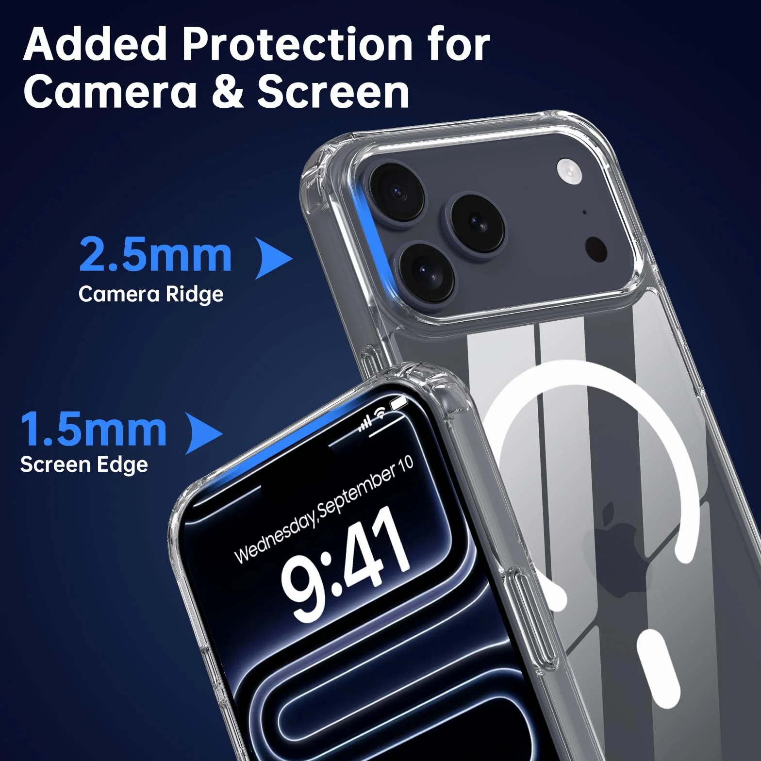 Nupcknn Etui na iPhone 17 Pro Magnetische z Paskiem, 2 Ochraniacze Ekranu, 2 Ochraniacze obiektywu aparatu, przezroczysty magnetyczny wisiorek, odpinany i regulowany pasek, ochrona przed wstrząsami.