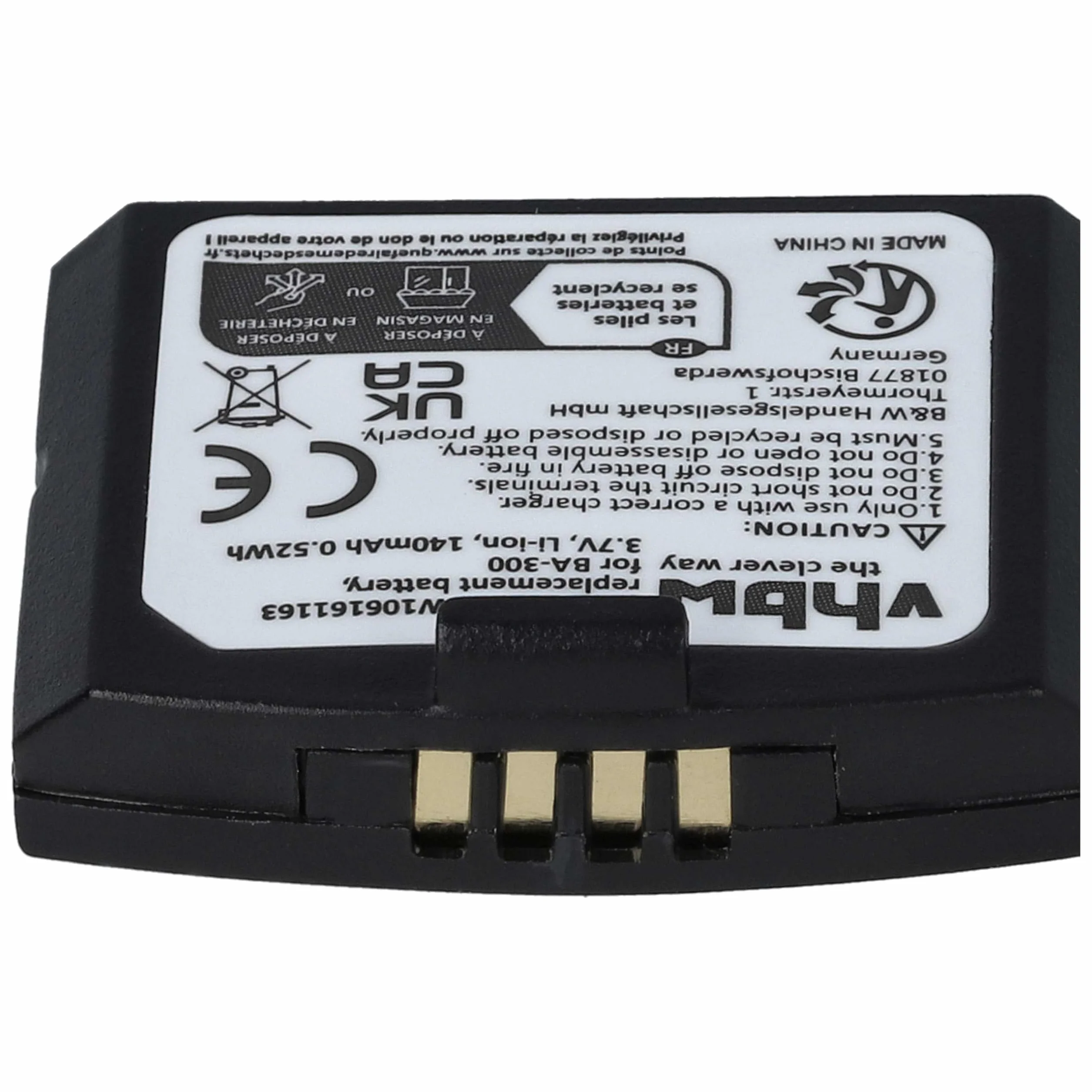 Sennheiser vhbw Akumulator 140 mAh 3,7 V do słuchawek Set 830 S, Set 840 S jak BA-300