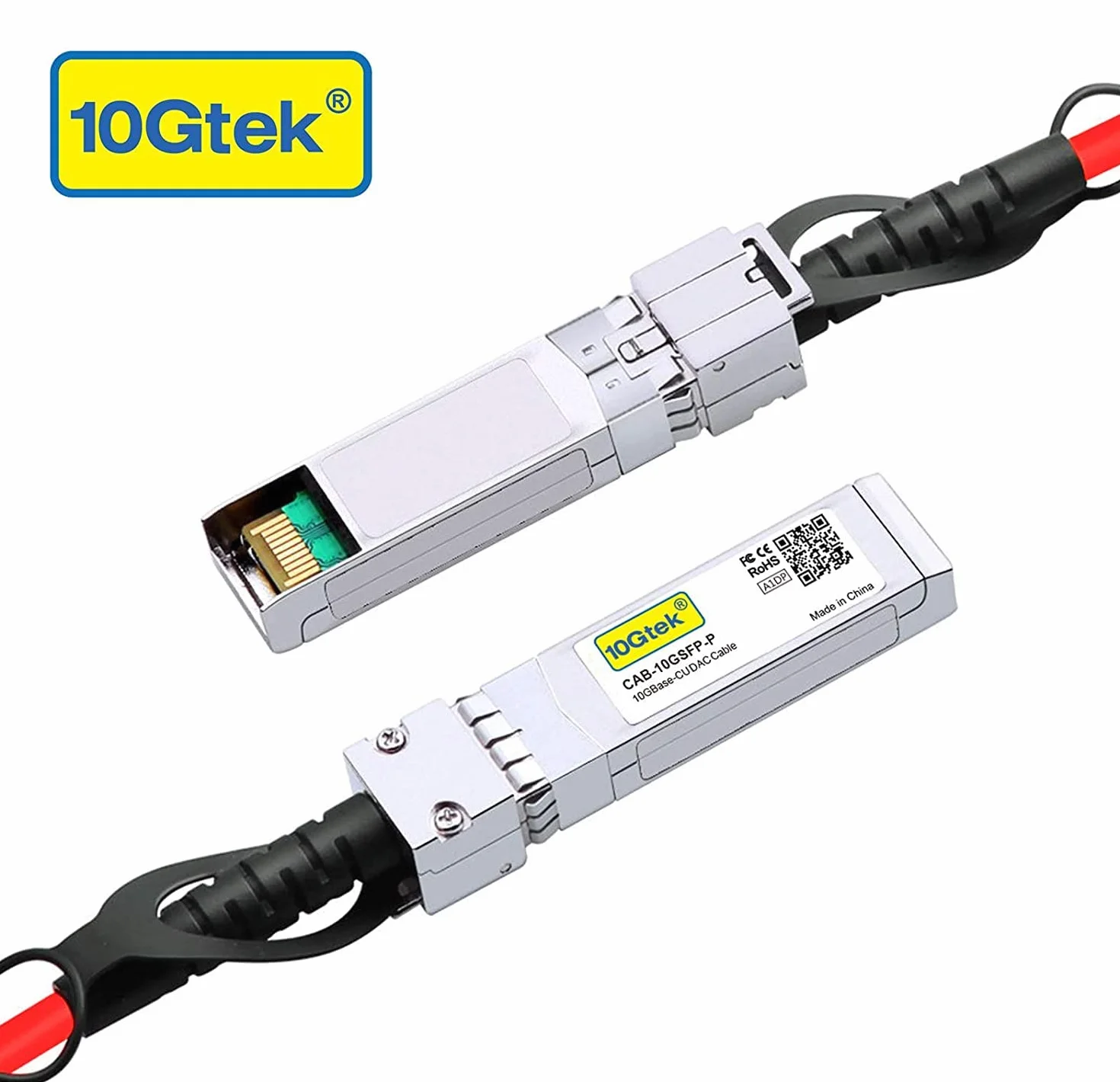 [Red] 10G SFP+ DAC Cable 1.5-Meter(4.9ft), Twinax SFP+ Cable for Cisco SFP-H10GB-CU1.5M, Meraki, Ubiquiti UniFi, D-Link, Supermicro, Netgear, Mikrotik, Open Switches