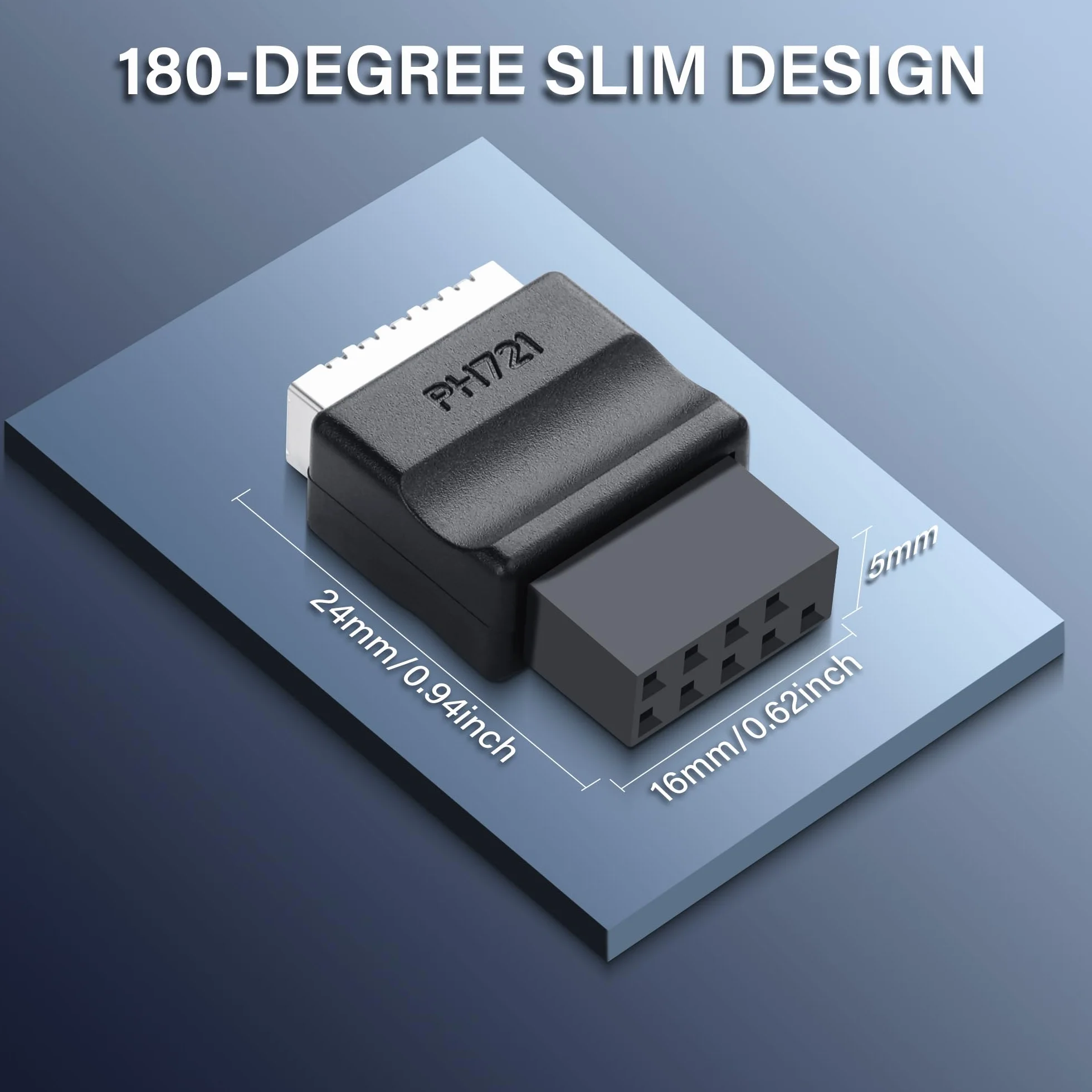 SinLoon Adapter USB 2.0 9Pin do wtyku płyty głównej typu E, przedni złączowy konwerter USB 2.0 9-Pin żeński do żeńskiego typu E, przedni adapter panelu USB