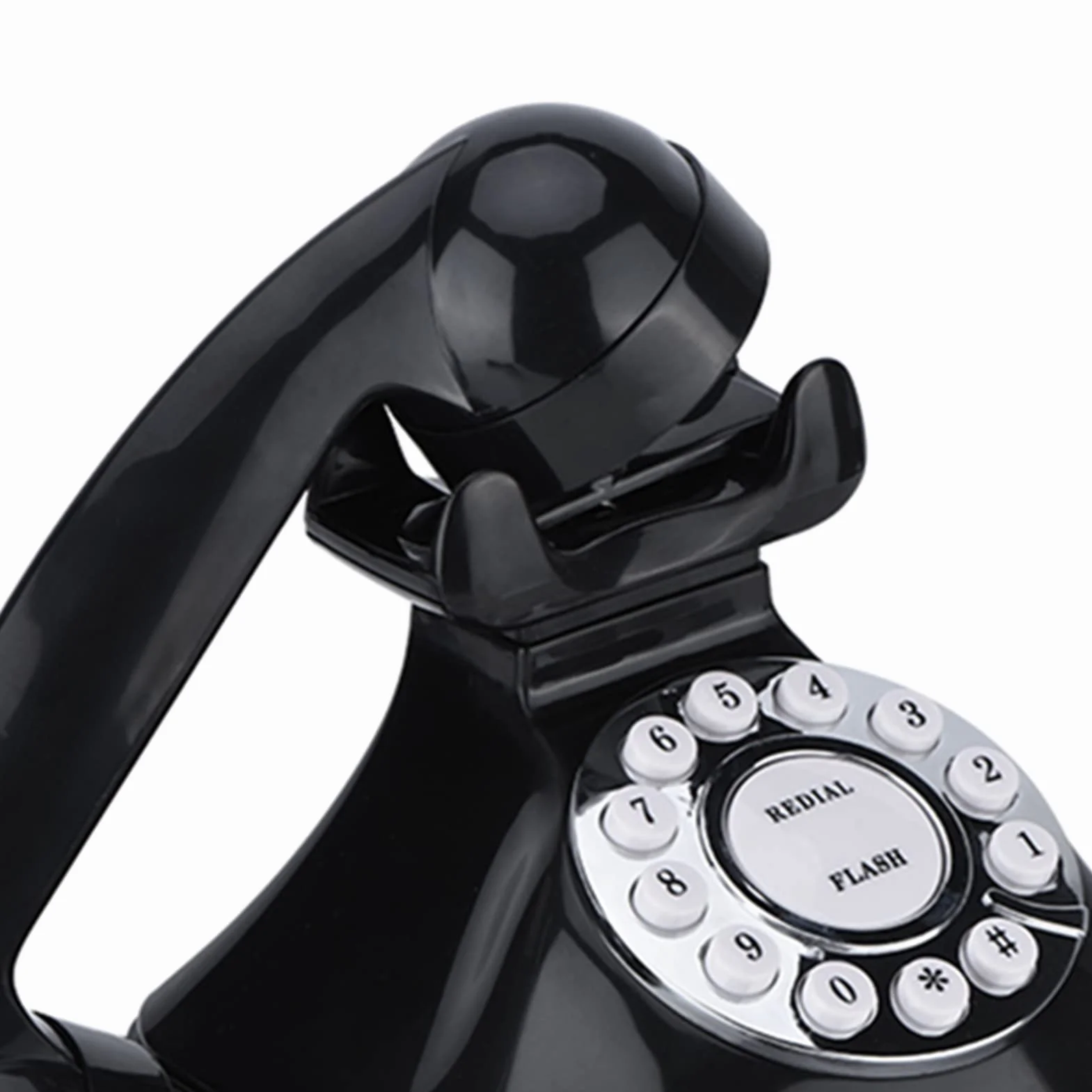 Vintage telefon, WX-3011 telefon stacjonarny Vintage czarny wielofunkcyjny plastikowy telefon domowy przewód retro telefon stacjonarny antyczny wystrój Vintage wystrój