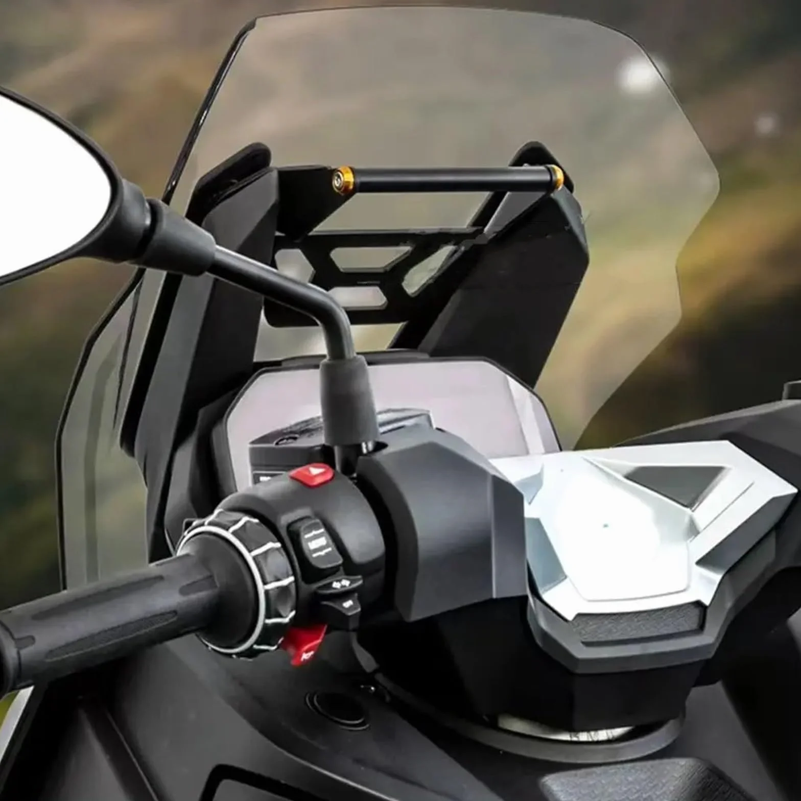 Uchwyt do nawigacji GPS Pasuje do akcesoriów motocyklowych Pasuje do BMW C400GT 2025 Uchwyt nawigacji GPS z aluminium CNC Uchwyt przedłużający kierownicę(22mm)