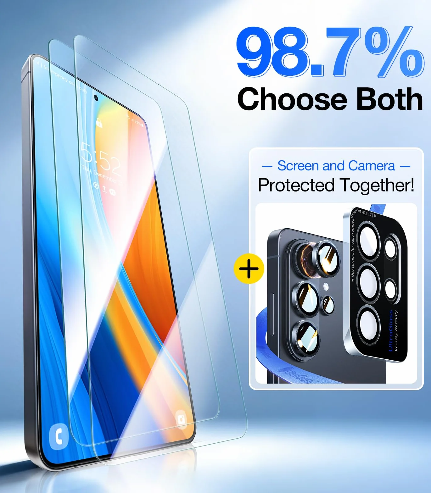 UltraGlass TOP 9H+ pancerz do Samsung Galaxy S26 Ultra ochraniacz ekranu [NO.1 ochrona klasy wojskowej] do Samsung S26 Ultra ochraniacz ekranu ze szkła hartowanego S26ultra, etui na telefon, 2 szt