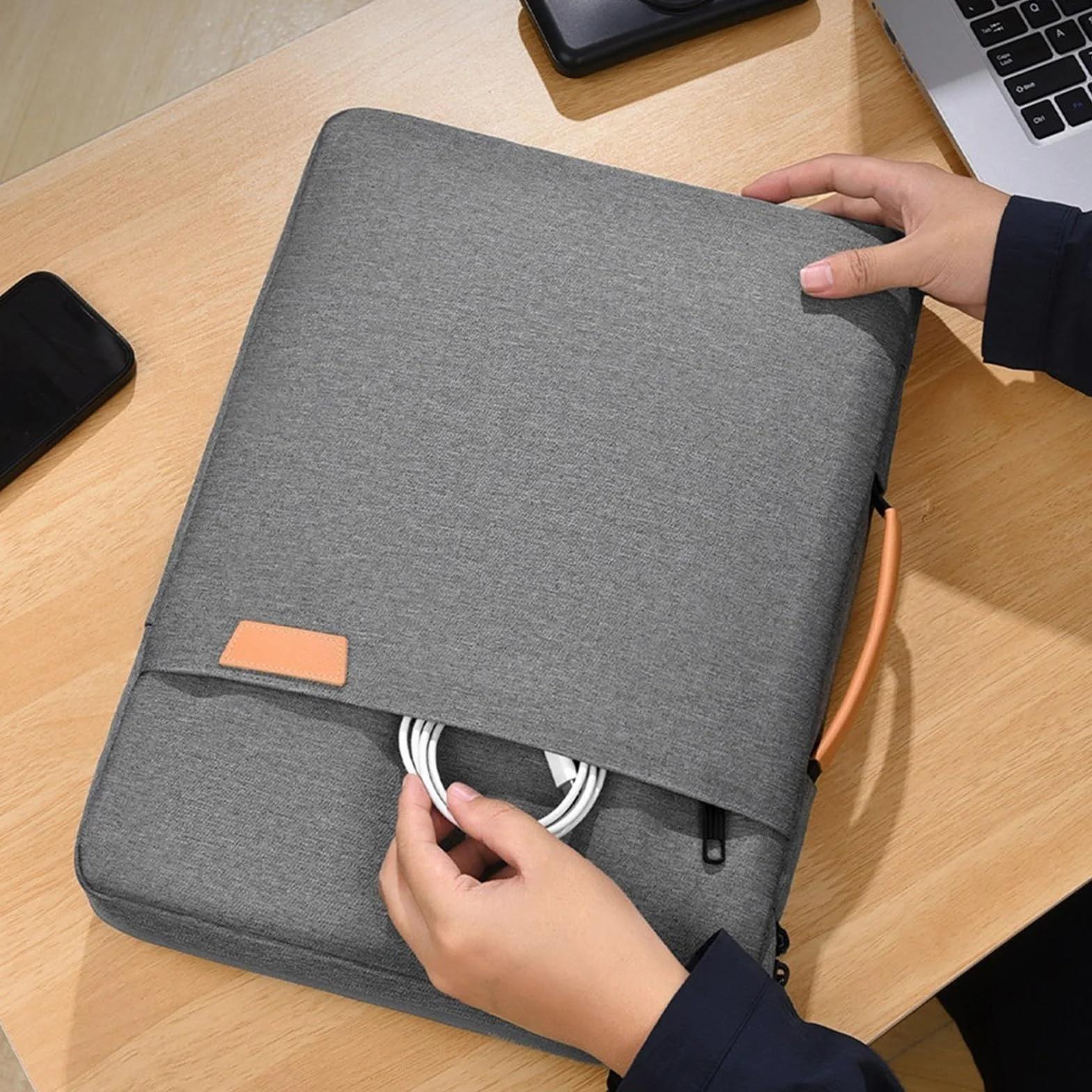 Do użytku biurowego ochronne etui na laptopa z uchwytem Oxford pokrowiec z tkaniny kompatybilny przenoszenie przenośne przechowywanie