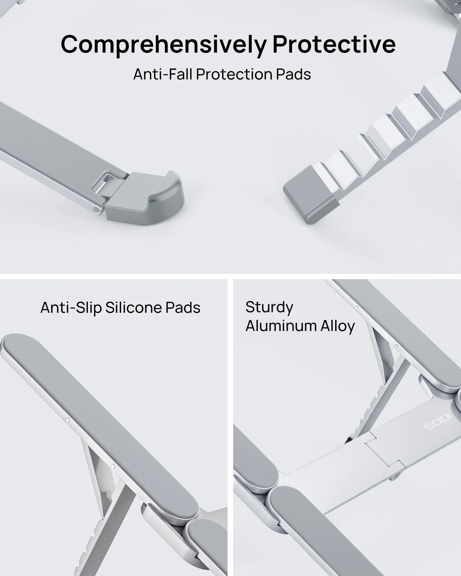 SODI Ultra kompaktowy składany stojak na laptopa aluminiowy z regulowaną wysokością 10-16 cali