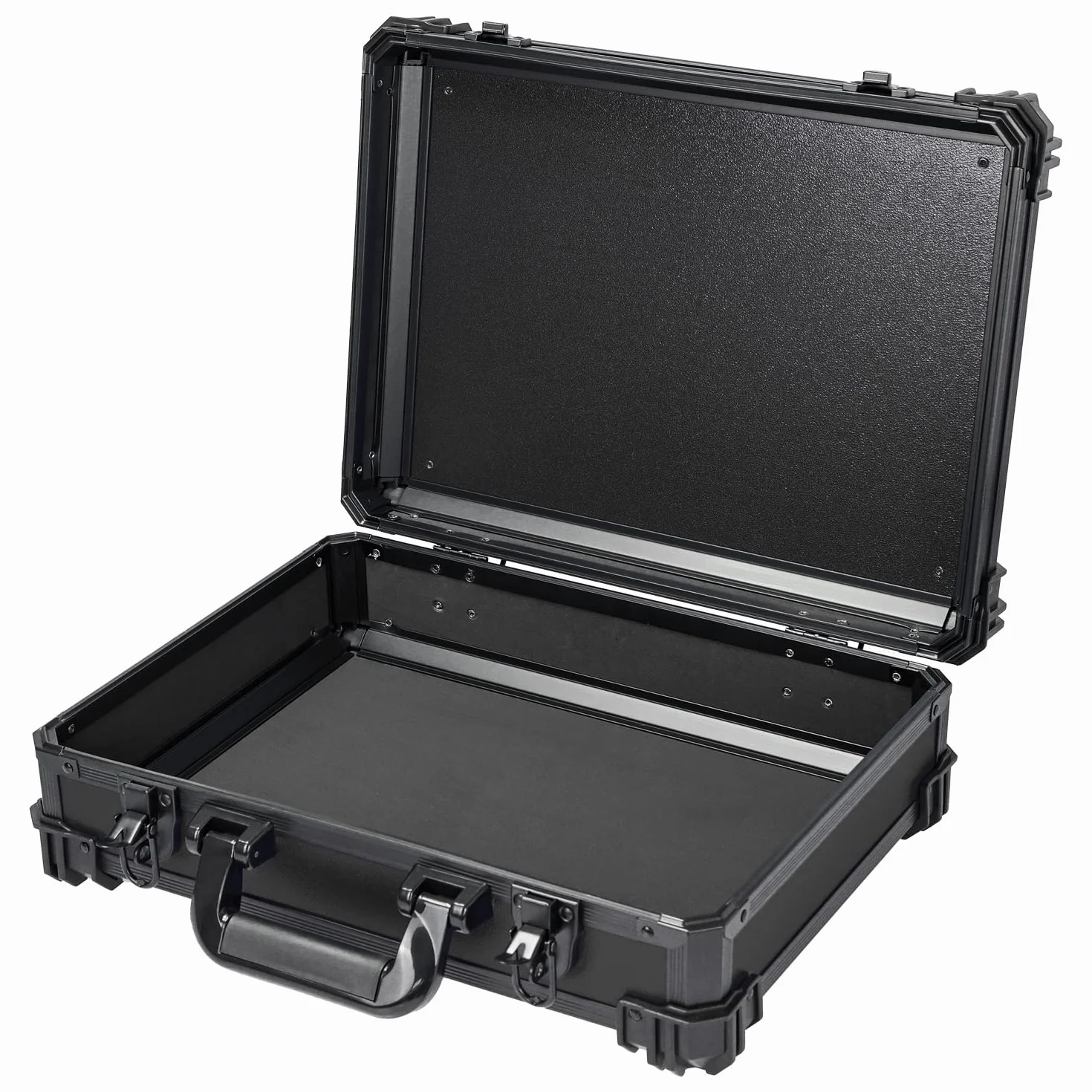 HMF 15500 walizka transportowa z pianką siatkową, uniwersalna obudowa, 39 x 29 x 12 cm, czarna, walizka