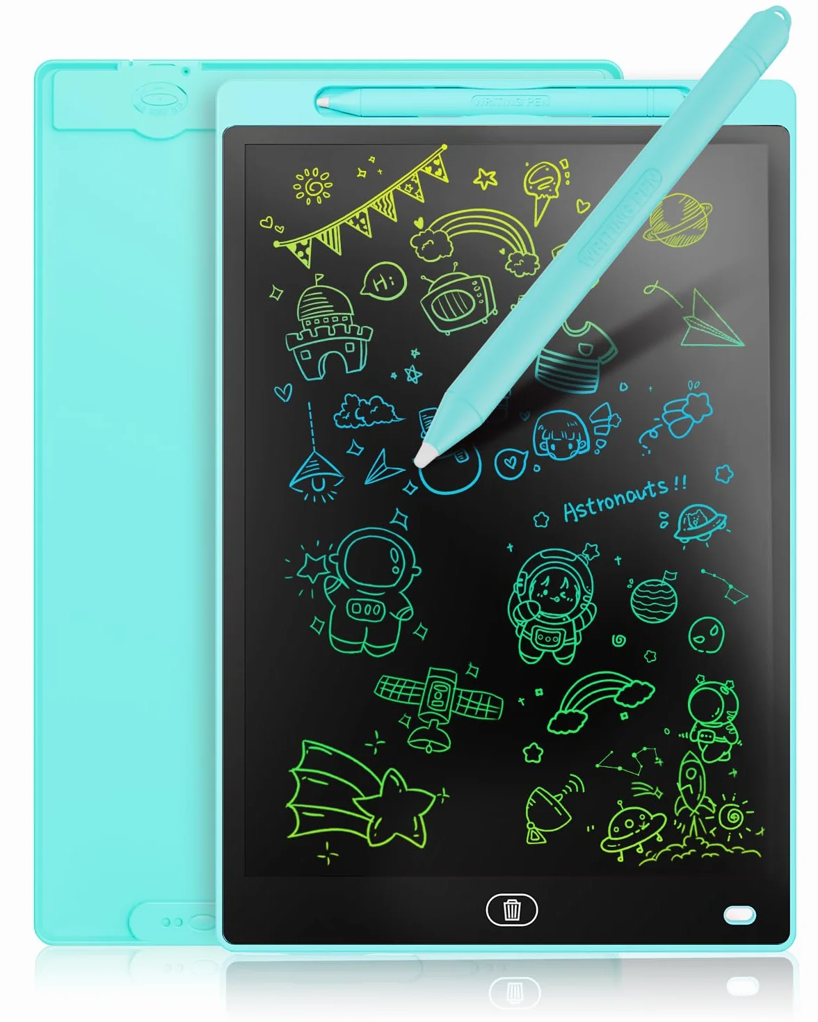 Genialba Tablet LCD do Pisania 12 Cali Kolorowy Tablet Elektroniczny Ekran do Rysowania Zabawka Edukacyjna Prezent dla 2 3 4 5 lat Chłopcy Dziewczęta Boże Narodzenie Urodziny (Niebieski)
