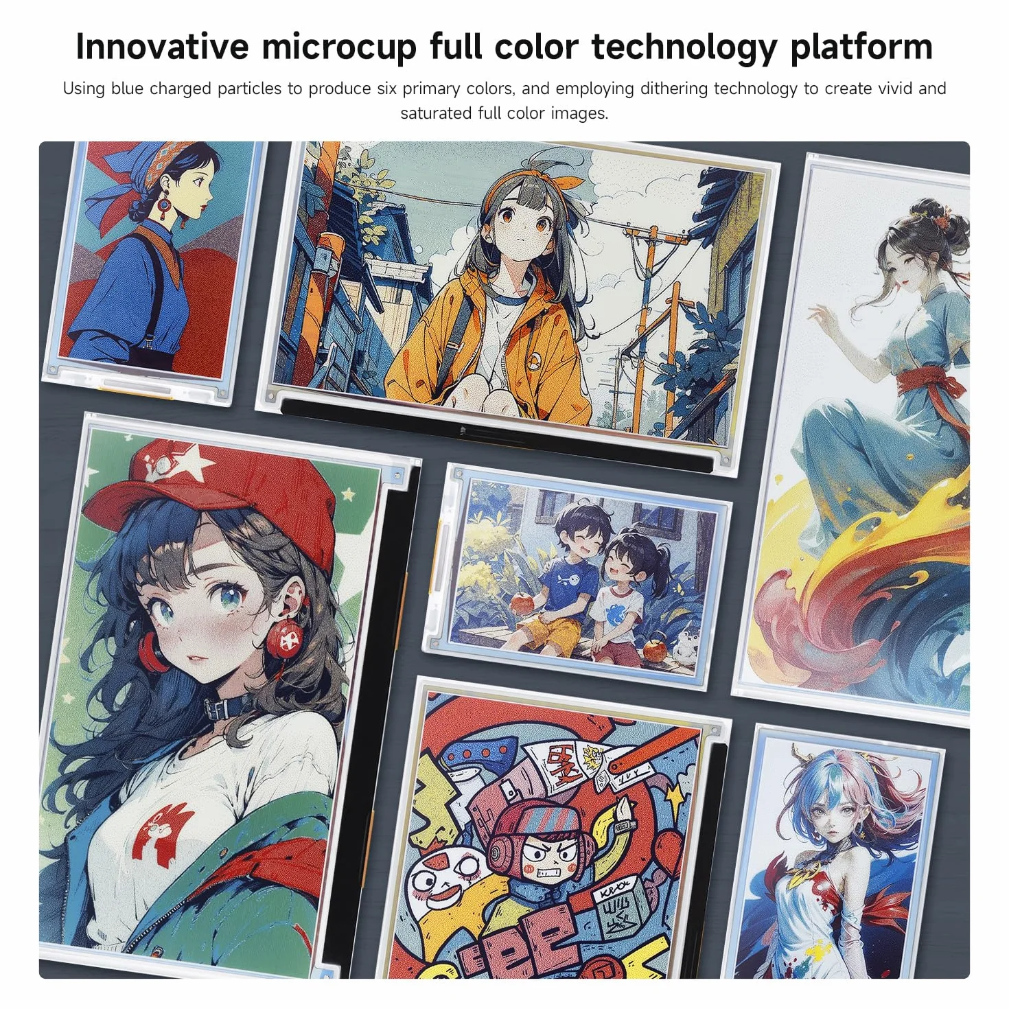Waveshare 4inch e-Paper E6(Spectra 6) Full-Color Supports HAT+Standard e-Ink Screen Module 600 x 400 Pixels SPI Communication, Low Power Consumption, Wide Viewing Angle