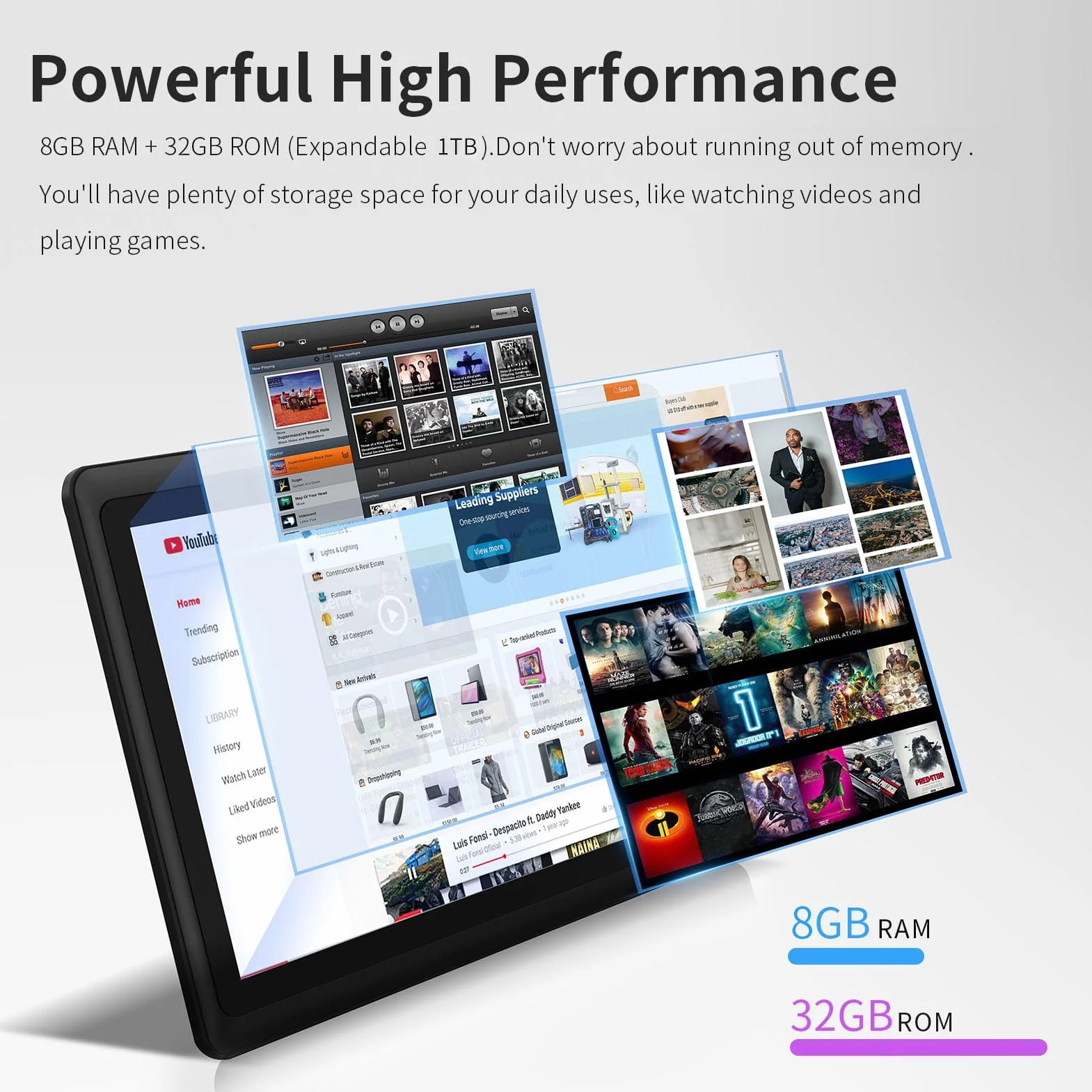 PRITOM 7-calowy tablet z systemem Android 15,8 GB RAM, 32 GB, (rozszerzalny 512 GB), 3500 mAh, tablet PC, Bluetooth, Dual Camera, WiFi, przenośny tablet PC z czarnym etui
