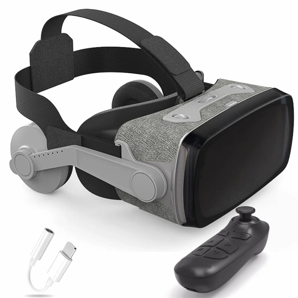 Okulary 3D, Virtual Reality, zestaw słuchawkowy, ochrona oczu, okulary VR do filmów 3D i gier, kontroler Bluetooth do iPhone 13 Pro Max/13 Pro/13/12/11, do Samsung Galaxy S21, Huawei, X. iaomi-Seria nie