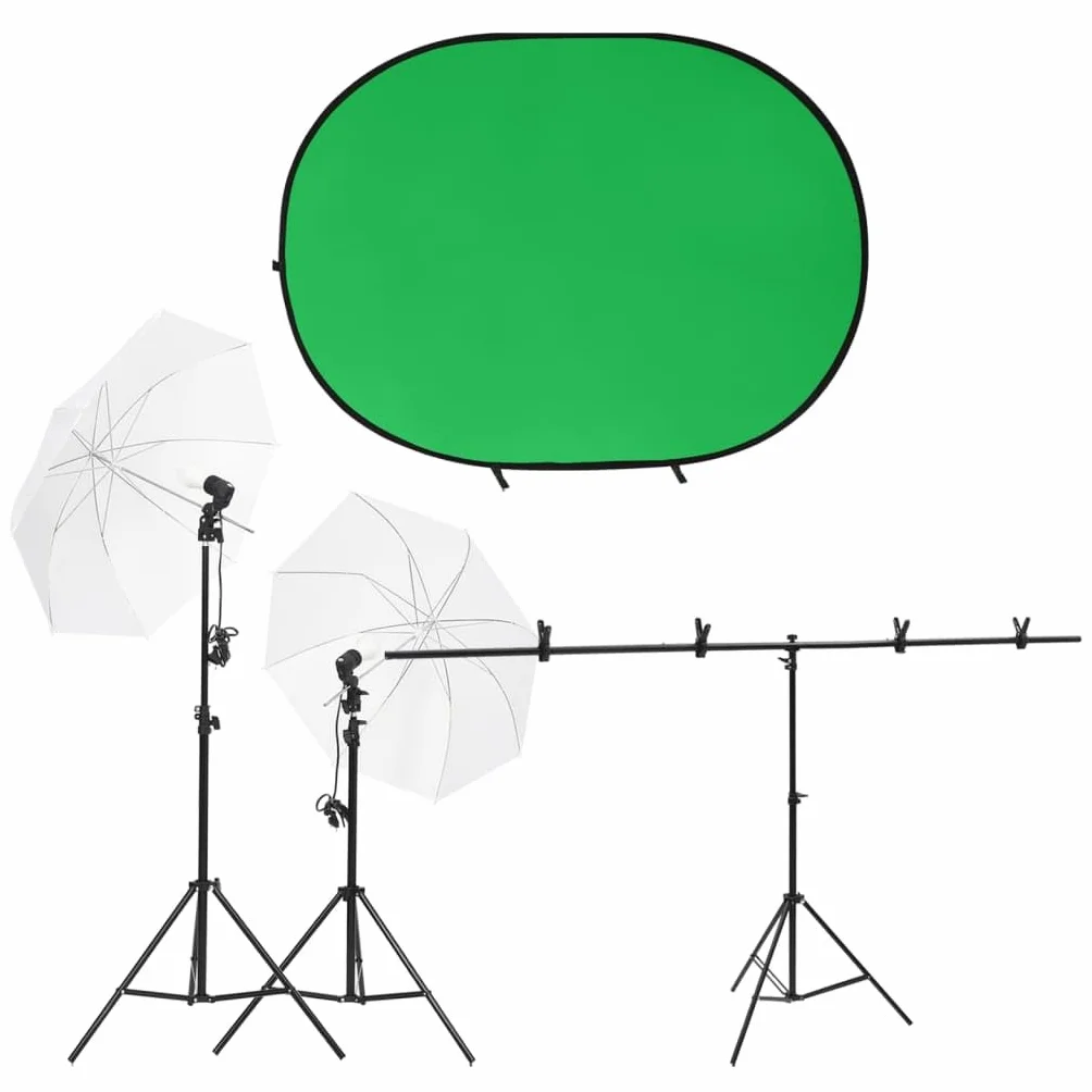 Zestaw do studia fotograficznego z lampami, tło, 2 statywy, 2 abażury, 2 lampy dzienne 5500 K, aluminiowy statyw z regulacją wysokości, metalowy stojak do fotografii, wideo, streamingu