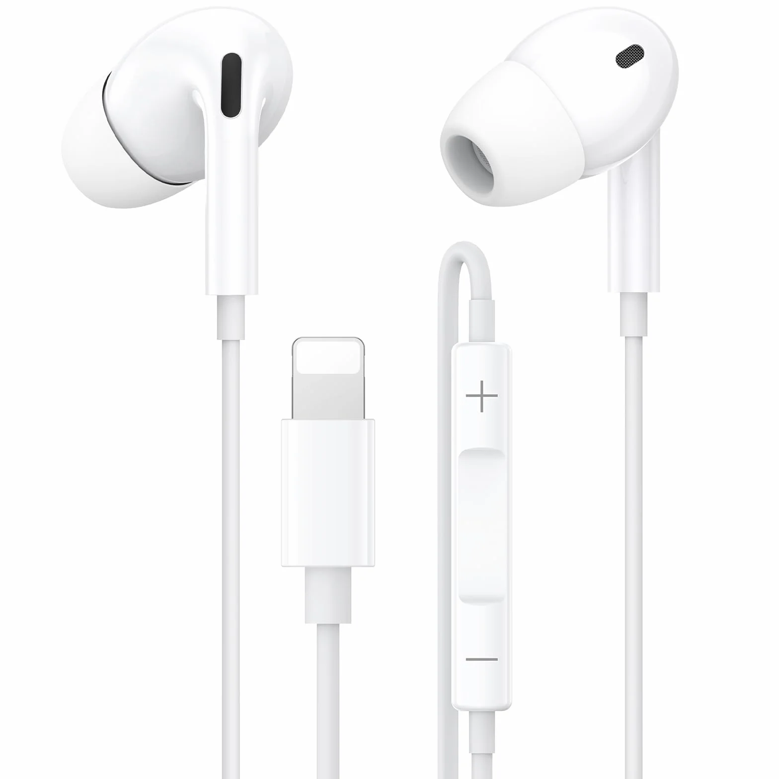 Słuchawki douszne do iPhone'a, [certyfikat MFi], słuchawki z kablem, HiFi Audio Stereo, z mikrofonem i regulatorem głośności, Lightning z iPhone 14/14 Pro/13/12/11/XS/X/8/7/SE