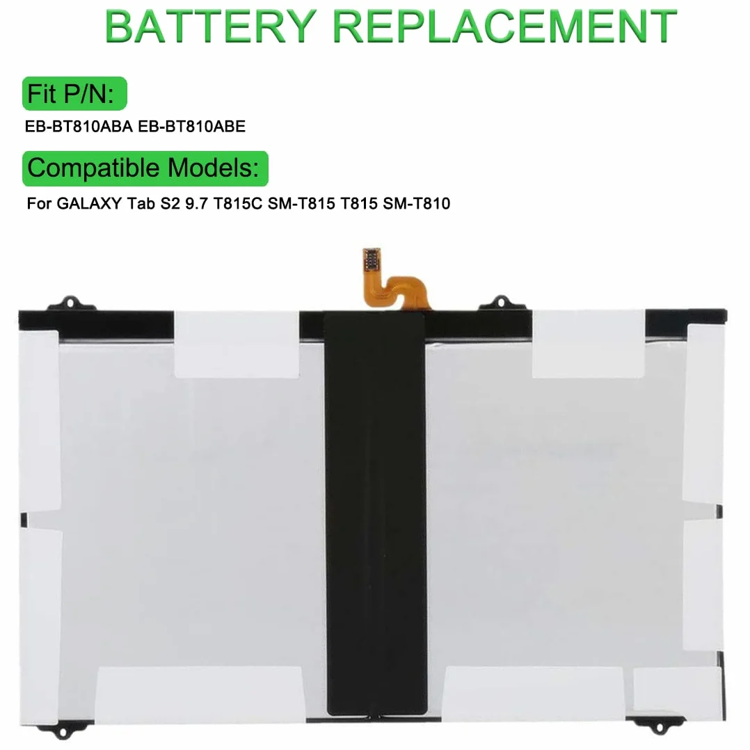 XITAIAN 3.85V 5870mAh EB-BT810ABA EB-BT810ABE Kompatybilny z Bateria Zamiennik do SAMSUNG GALAXY Tab S2 9.7 SM-T815C T815C SM-T815 T815 SM-T810