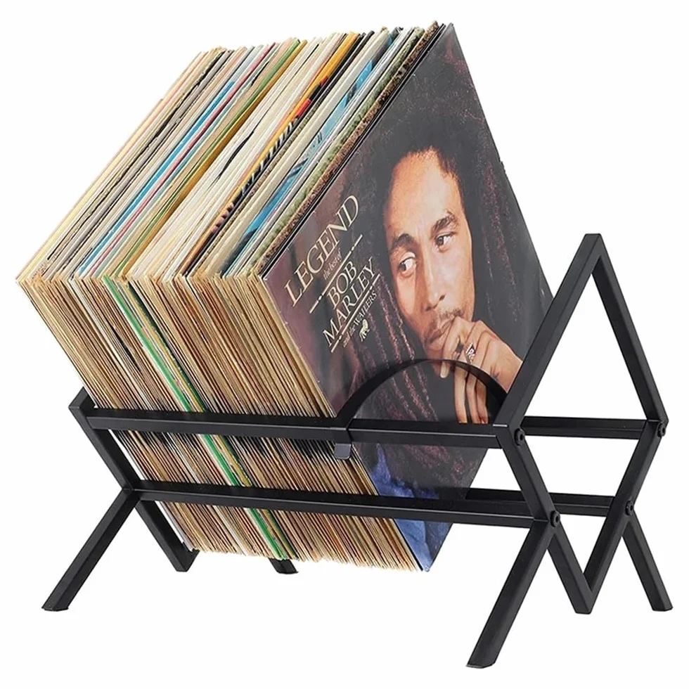 Stojak na płyty CD Jednopoziomowy stojak na płyty Półka na książki Stojak na płyty CD Regał do przechowywania płyt Pojemność od 80 do 100 LP Trwały metal Uchwyt na płyty winylowe