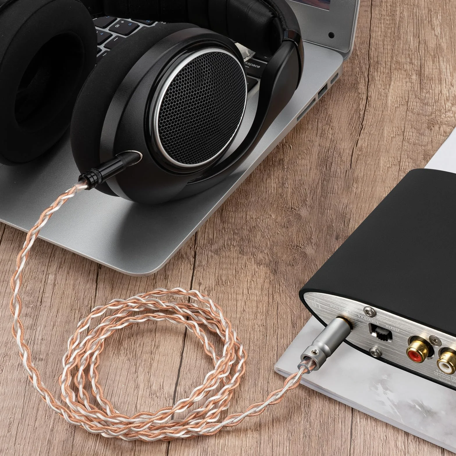 Geekria Apollo Srebrzony kabel audio do aktualizacji 4,4 mm na 2,5 mm kompatybilny z Sennheiser HD620S HD599 HD598 HD560S HD400PRO HD579 HD569 HD550 HD505, kabel zamienny (4,9 ft/1,5 m)
