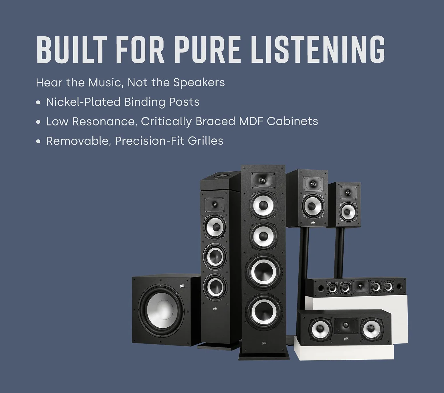 POLK AUDIO MXT60BK Głośnik, Czarny