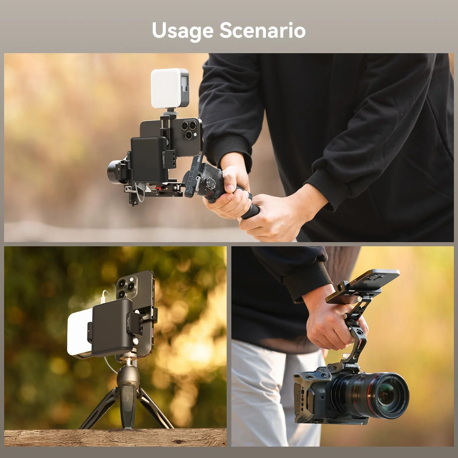 SMALLRIG Metal Phone Support with Cold Shoe Mount, Uniwersalny Adapter do Mocowania Telefonu Komórkowego z Możliwością Swobodnej Regulacji, Uchwyt do Statywu Telefonu dla iPhone 15/14-4382