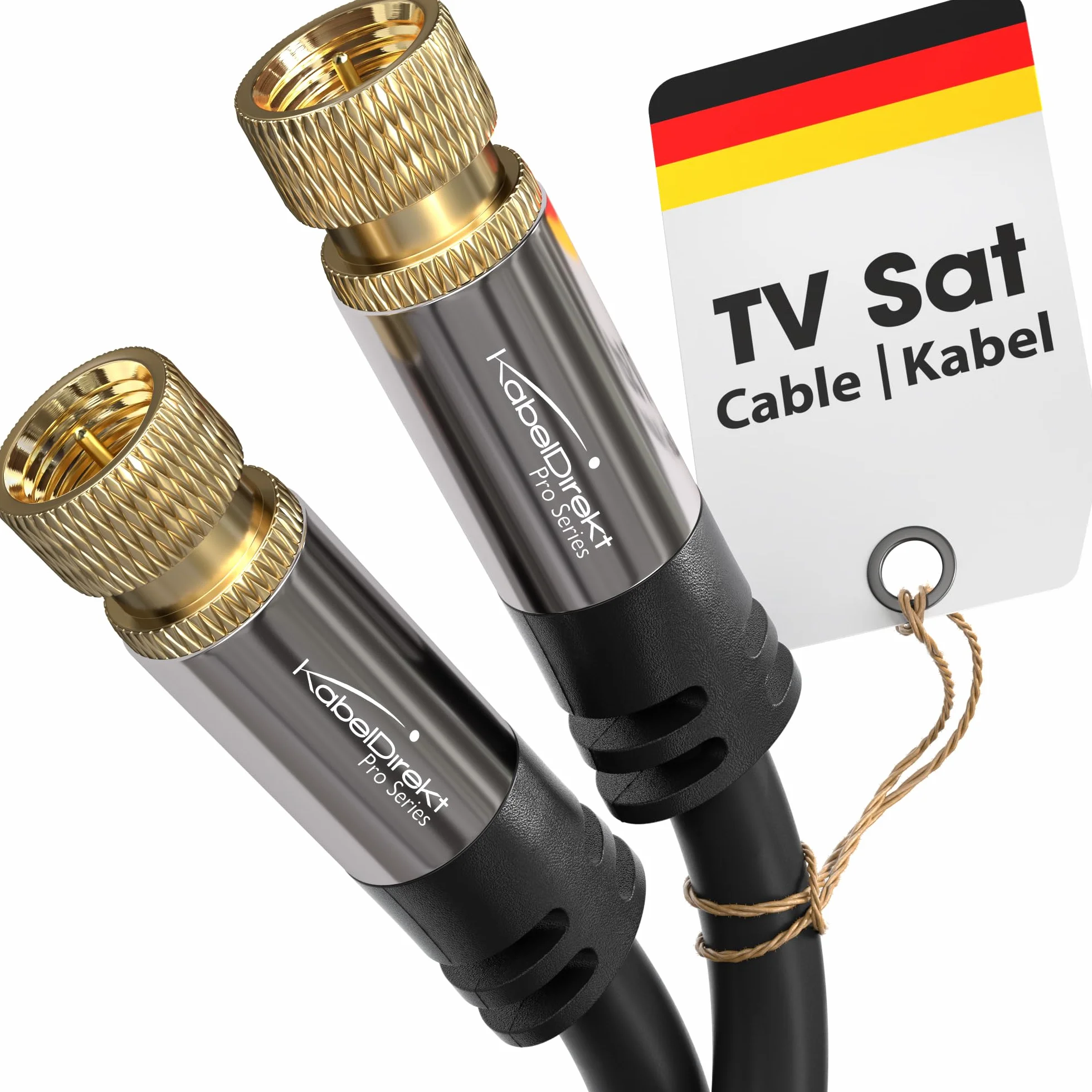 KabelDirekt – Kabel Antenowy, Koncentryczny, Sat – 2 m – Kabel TV 4K z metalowym złączem F – Dostępny w długościach od 0,5 do 30 m (radia/TV, DVB-T, DVB-C, DVB-S/DVB-S2, internet, czarny)