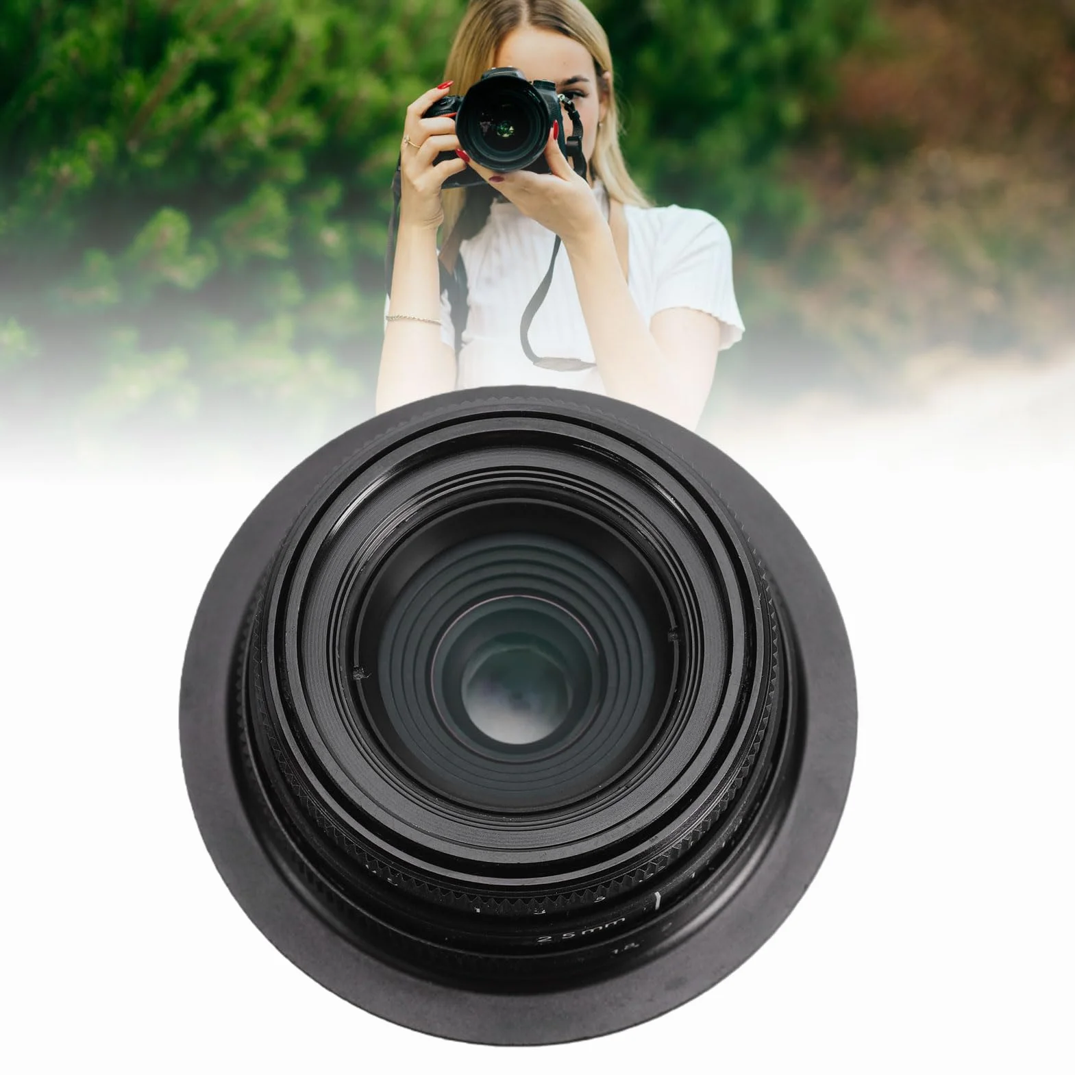 Sxhlseller Obiektyw Stałoogniskowy 25mm F1.8 z Manualnym Ustawieniem Ostrości do Aparatów APS-C, Szeroki Otwór, 8-listkowy Obiektyw o Stałej Ogniskowej, Kompaktowy do Fotografii R7 R10 R50
