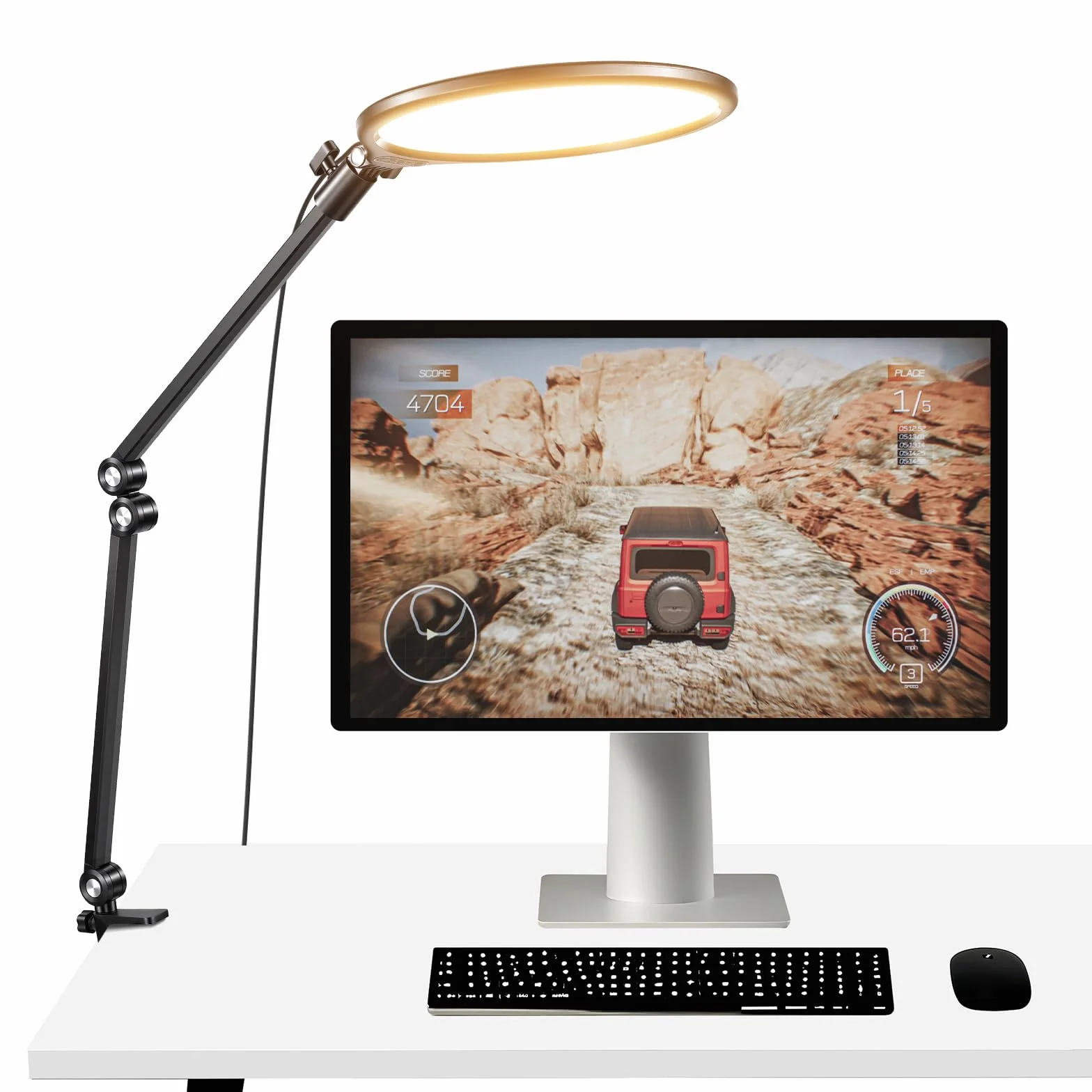 NEEWER BASICS 10,5" światło strumieniowe LED, pełny ekran 3000-6500 K, 15 W, z regulowanym ramieniem, stojakiem, zaciskiem do laptopa, komputera, wideo, konferencji Zoom, R10