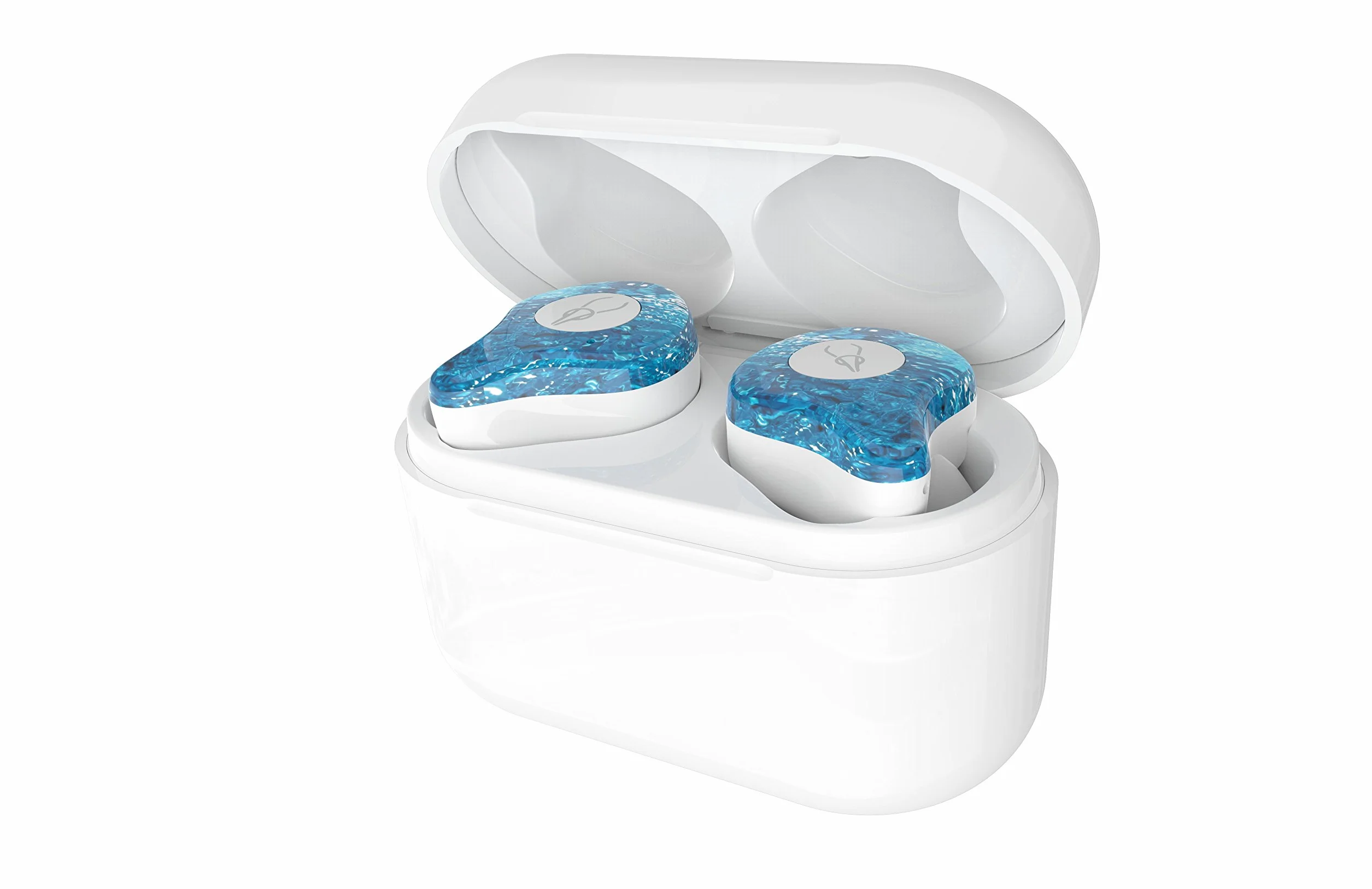Prawdziwe bezprzewodowe słuchawki douszne, bezprzewodowe słuchawki Bluetooth 5.0, głęboki bas, stereo z redukcją szumów, odporne na pot słuchawki Bluetooth TWS, bezprzewodowe słuchawki z przenośnym pudełkiem do ładowania (grad)