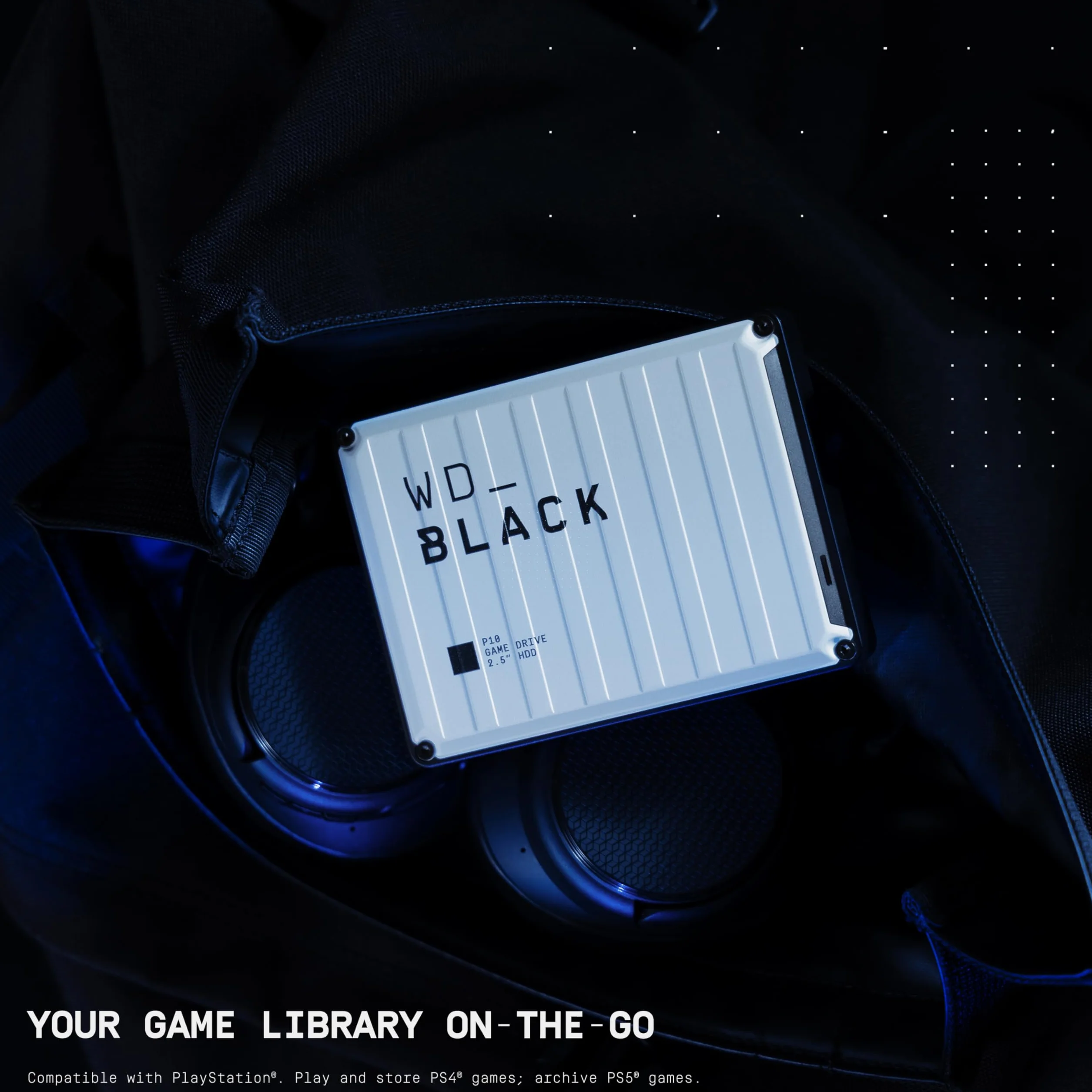 WD_BLACK P10 6 TB Game Drive współpracuje z PlayStation dla mobilnego dostępu do Twoich gier na PlayStation