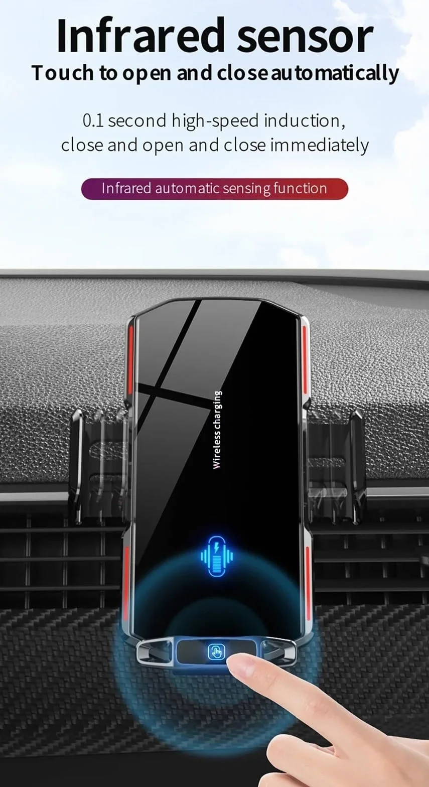 Uchwyt samochodowy na telefon uchwyt samochodowy n Uchwyt samochodowy z przyssawką, bezprzewodowa ładowarka, czujnik dotykowy do 11 12 13 14 Pro Max, magnetyczny uchwyt na telefon(Black Vents)