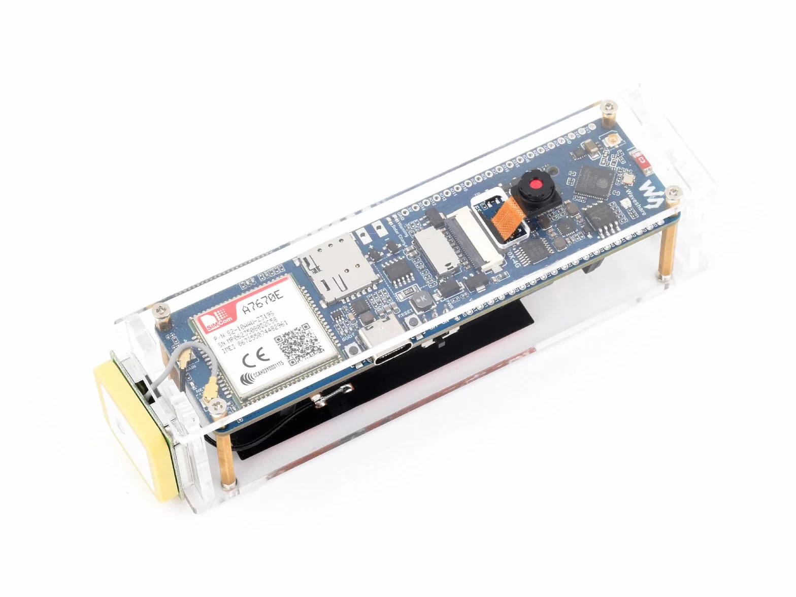 Waveshare ESP32-S3 A7670E 4G Development Board, with Camera/Speaker/Antenna | LTE Cat-1/2G/WiFi/BT/Telephone Call/SMS/GNSS Positioning Support, For 4G Portable WiFi