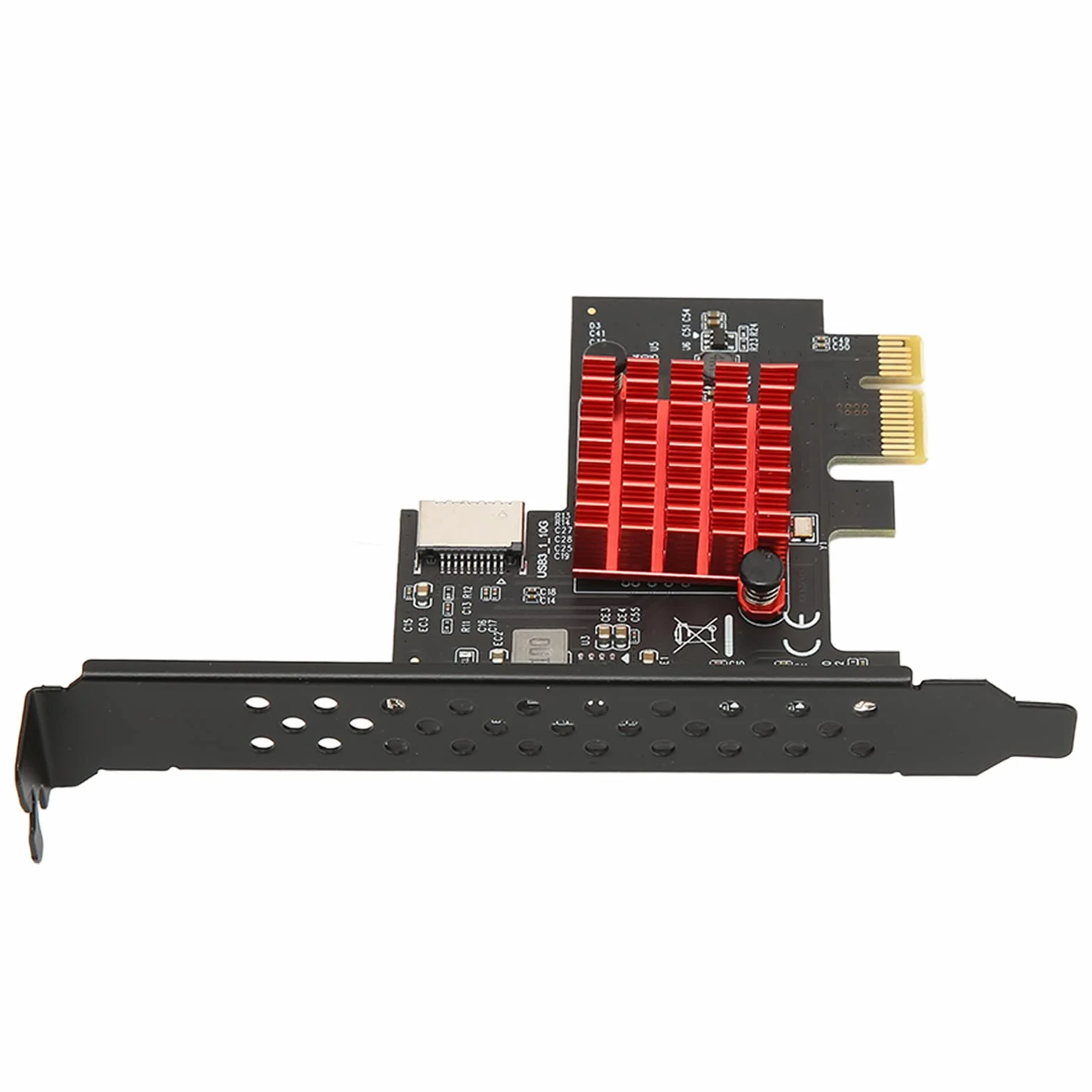 Karta Rozszerzeń USB3.2 GEN2 z Przodu TYP E, Obsługa Adaptera Przedniego Panelu USB 10 Gb/s KLUCZ A TYP E Karta Rozszerzeń Interfejsu PCIE 3.0 2X dla dla (ASM3142 Sterowanie główne)
