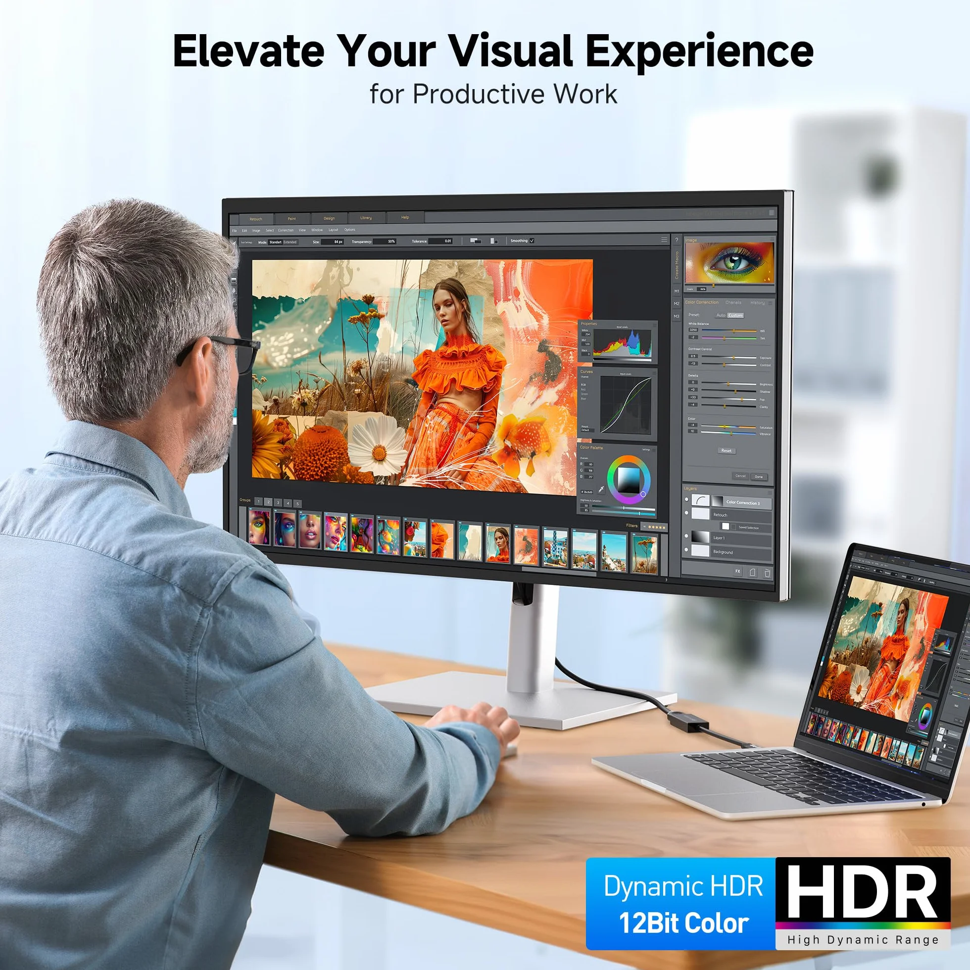 Cable Matters aluminiowy adapter USB C do HDMI, 4K@60Hz, 1440p@144Hz, HDR, przejściówka USB Type-C/USB4/Thunderbolt do HDMI, kompatybilny z iPhone 17/16, MacBook, tablet, TV i monitor