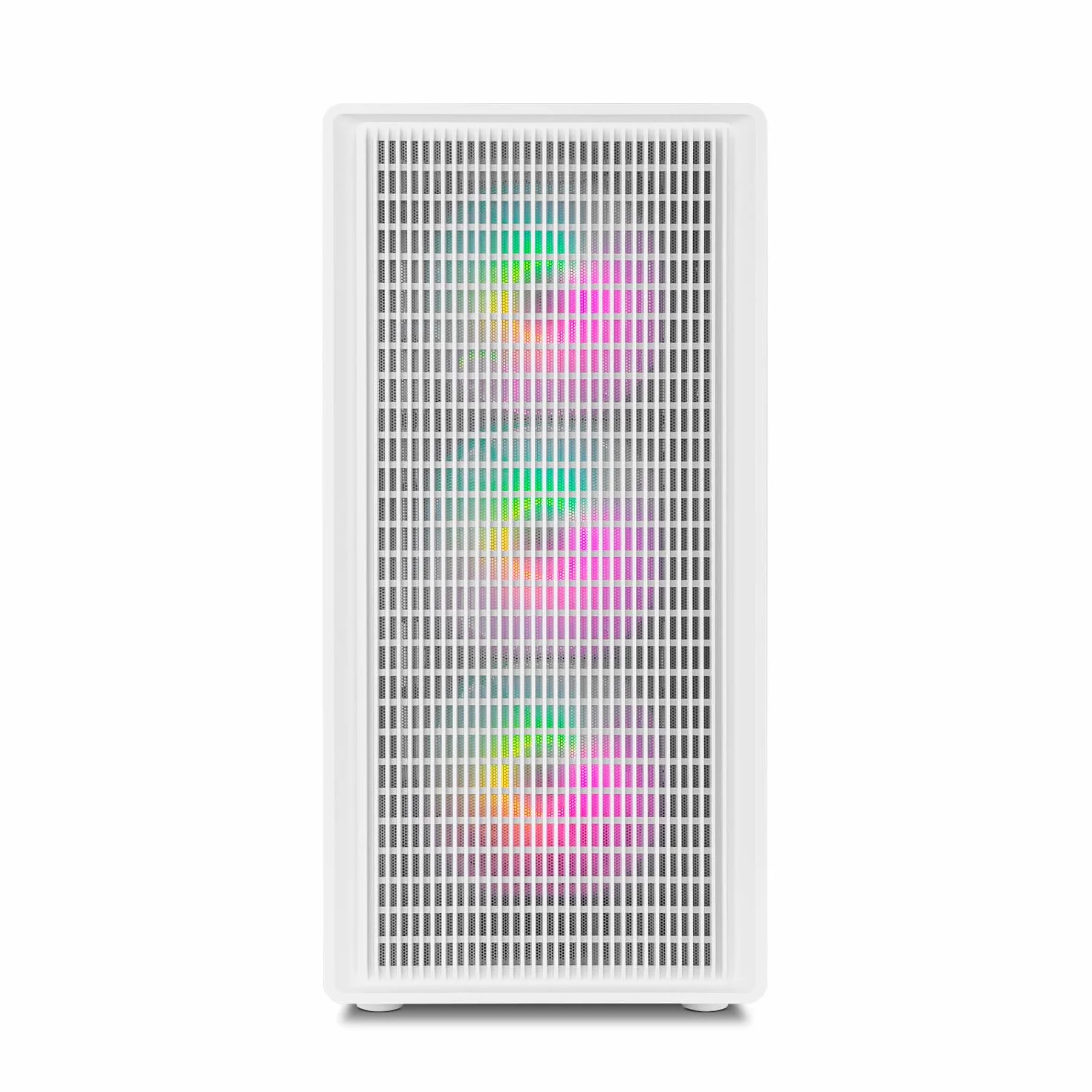 NOX XTREME PRODUCTS INFINITY IOTA – Obudowa ATX Mid-Tower | M-ATX | ITX, Zawiera 4 wentylatory ARGB 120 mm, Mesh z przodu, Hartowane szkło z boku, USB 3.0, Wsparcie dla GPU do 330 mm, Biały
