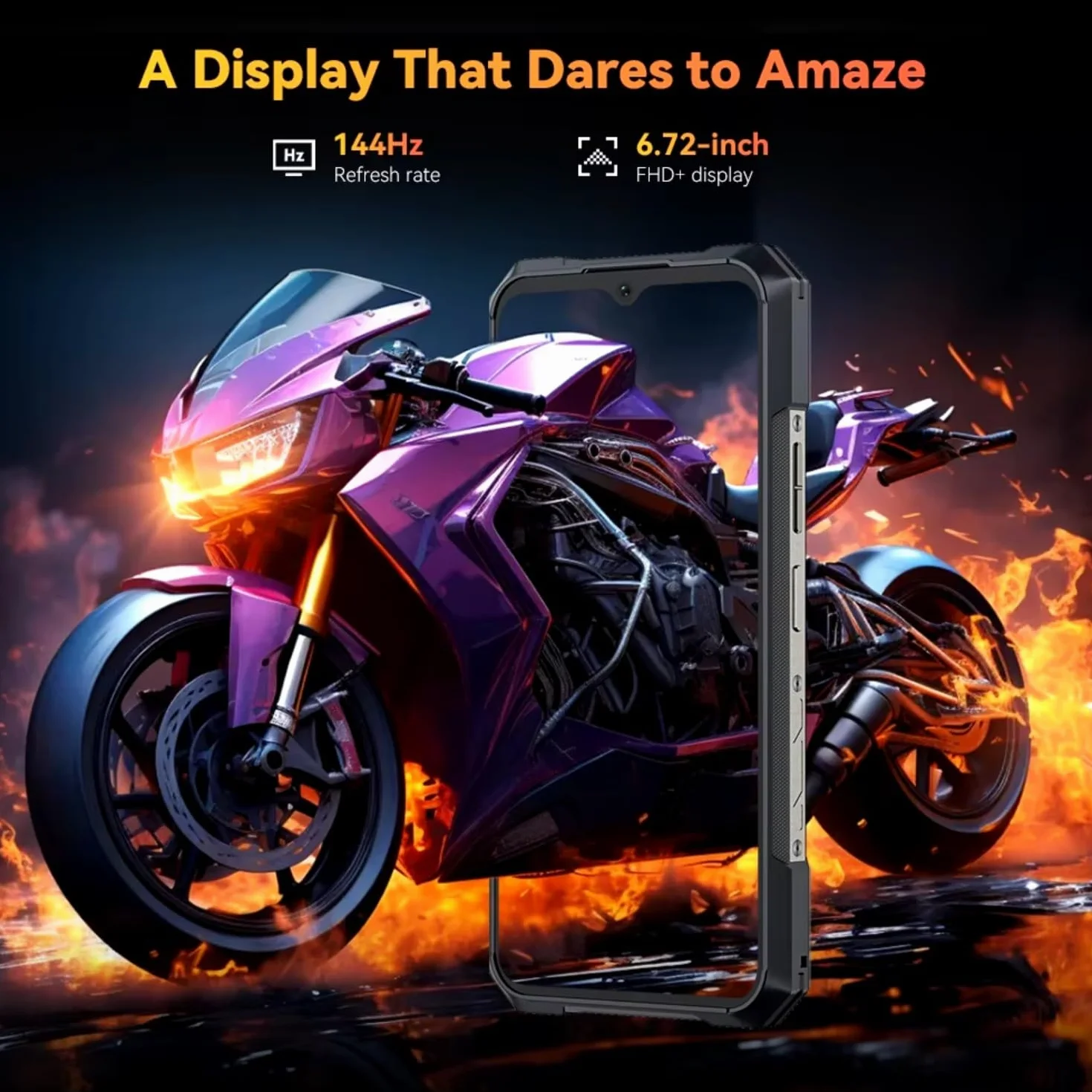 KingKong X PRO 5G - Smartfon 6,72" FHD+ 144Hz, 48GB RAM (24GB+24GB rozszerzalne), 256GB ROM, aparat 100 MP, bateria 10200mAh, Android 14, Dimensity 8200, czarny.