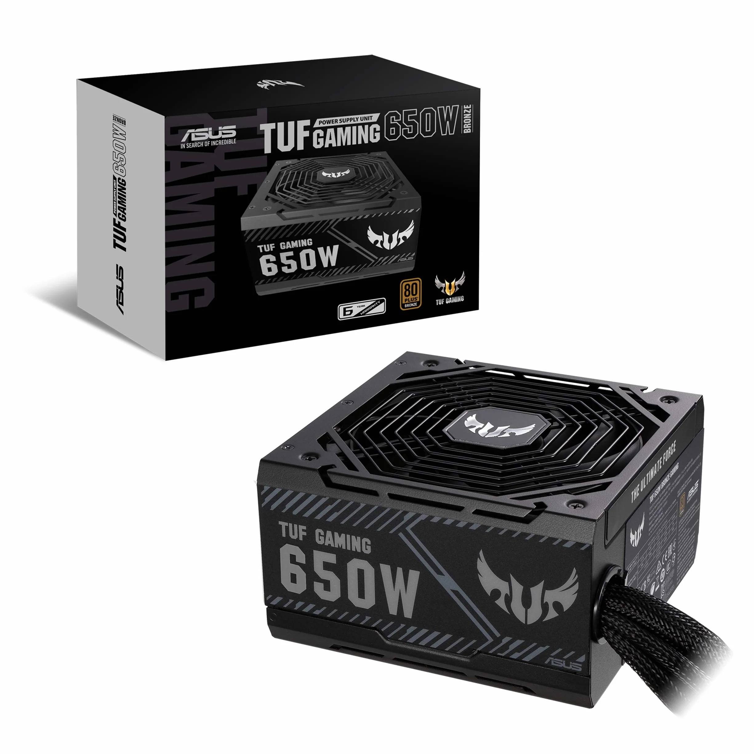 ASUS TUF Gaming 650 W zasilacz sieciowy (80 Plus Bronze, technologia 0DB, 80 cm, 8-pinowe złącze CPU)