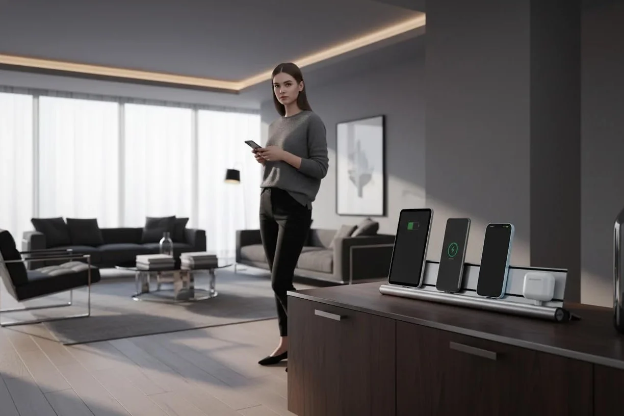 udoq Stacja ładująca 550 USB-C z aluminium z 3 miejscami ładowania i szybkim ładowaniem 68 W, modułowy zestaw startowy z możliwością rozszerzenia, hub ładowania do smartfonów i urządzeń mobilnych