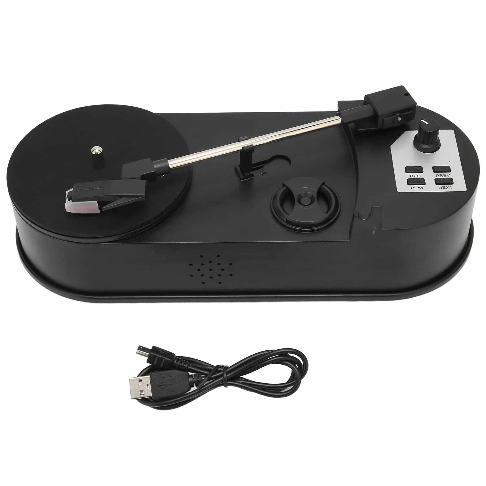 Cryfokt Gramofon Winylowy Gramofon Profesjonalny Konwerter USB 2.0 dla Miłośników Muzyki Mini Wygodna Obsługa Typu „plug and play” Wytrzymały materiał ABS