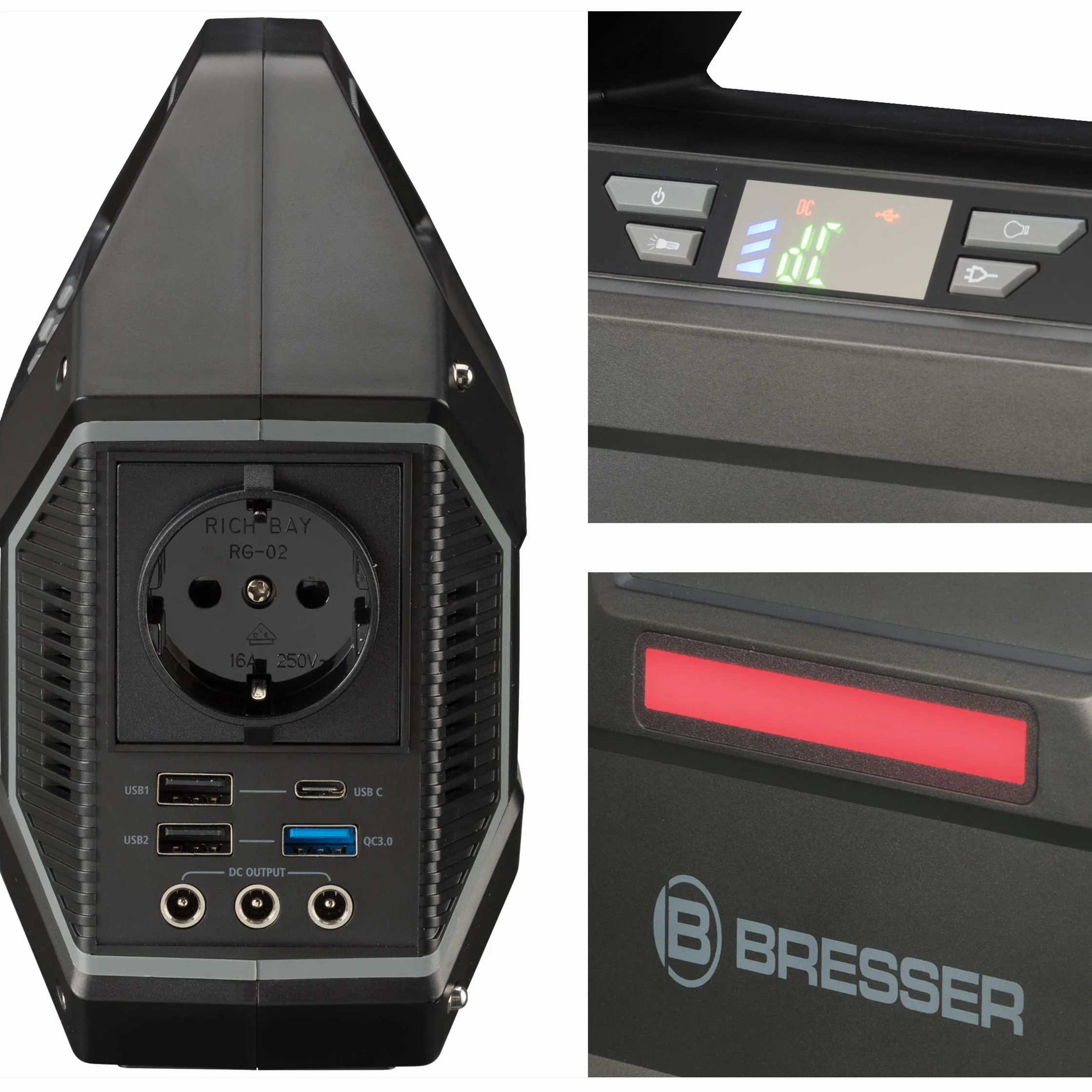 Bresser 3810000 Powerbank, Czarny, 12 V