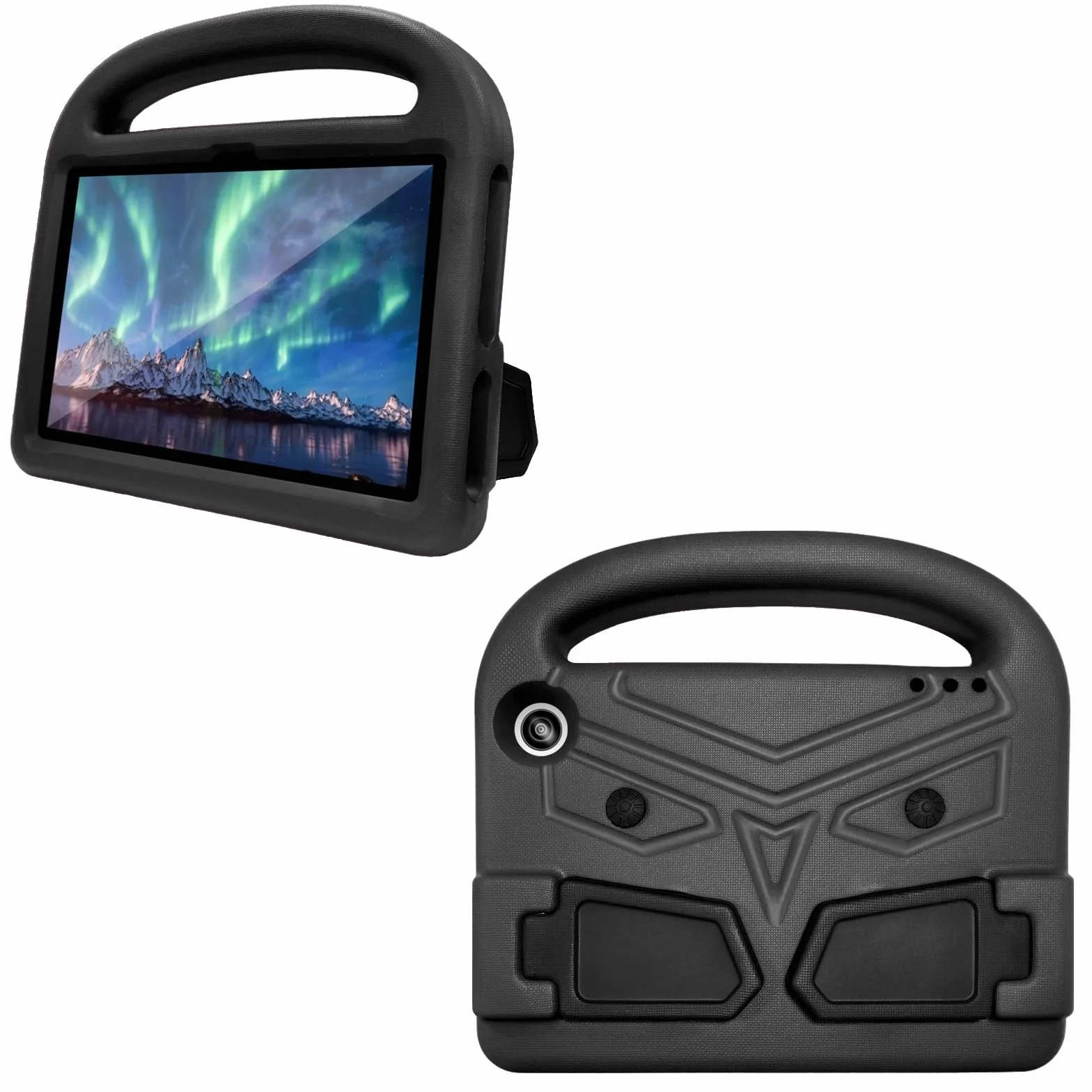Pokrywa tabletu Etui na tablet dla dzieci kompatybilne z etui Kindle Fire 7 2022 - Wytrzymała, lekka, odporna na wstrząsy osłona uchwytu z pianki EVA Strona główna tabletu(Noir)
