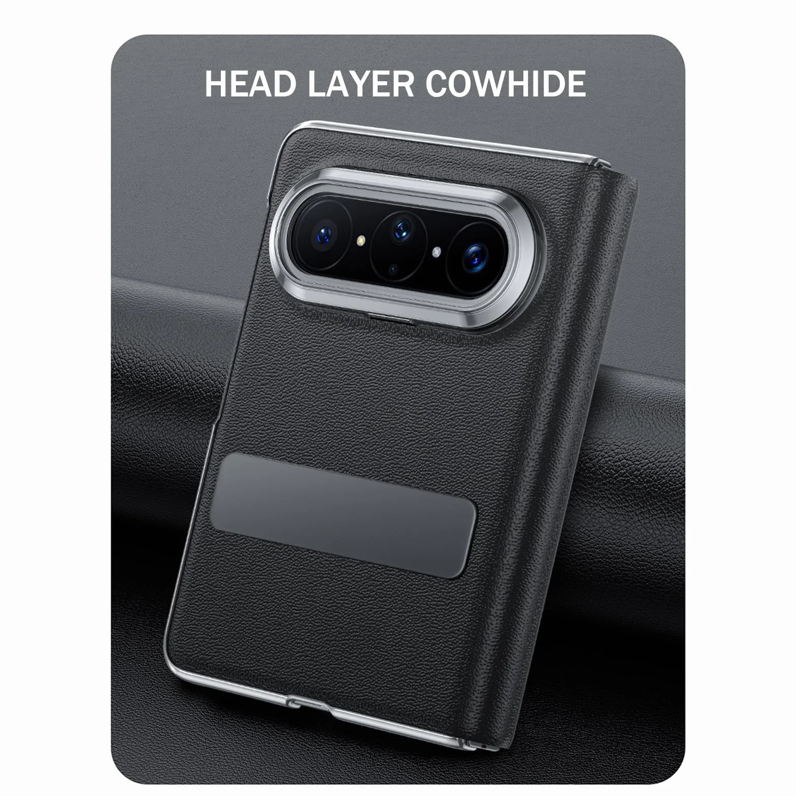 Etui z prawdziwej skóry do Huawei Pura X Max, z okienkiem Clear View, etui na telefon komórkowy, obrotowe, ochrona całego ciała, etui z klapką, niebieskie, Pura X Max