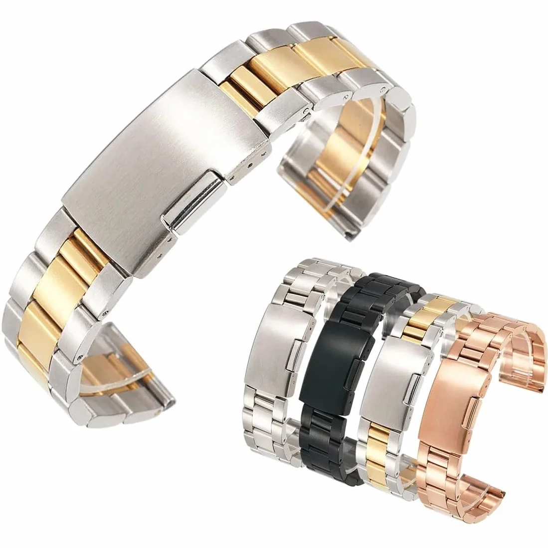 Oglądaj paski 26 mm 24 mm 22 mm 20 mm 18 mm 18 mm stal ze stali nierdzewnej klasyczny metalowy opaska dla inteligentnych pasków kobiety