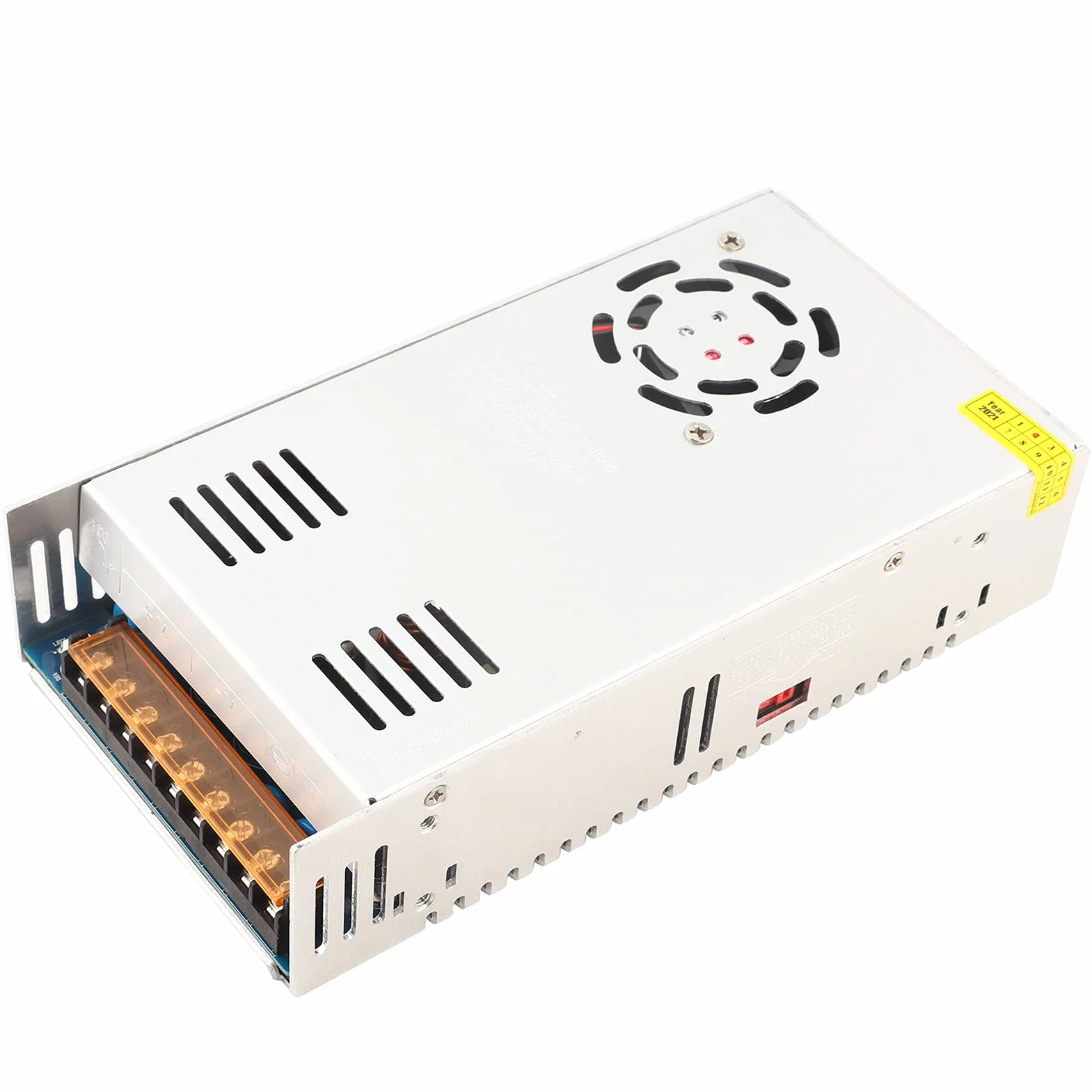 Alomejor Adapter Sterownika Zasilacza Impulsowego do Prądu Stałego 12 V, Zasilacz o Niskim Tętnieniu do Sprzętu CCTV i Radiowego, Wytrzymały materiał ze Stopu Aluminium, 1 Jednostka